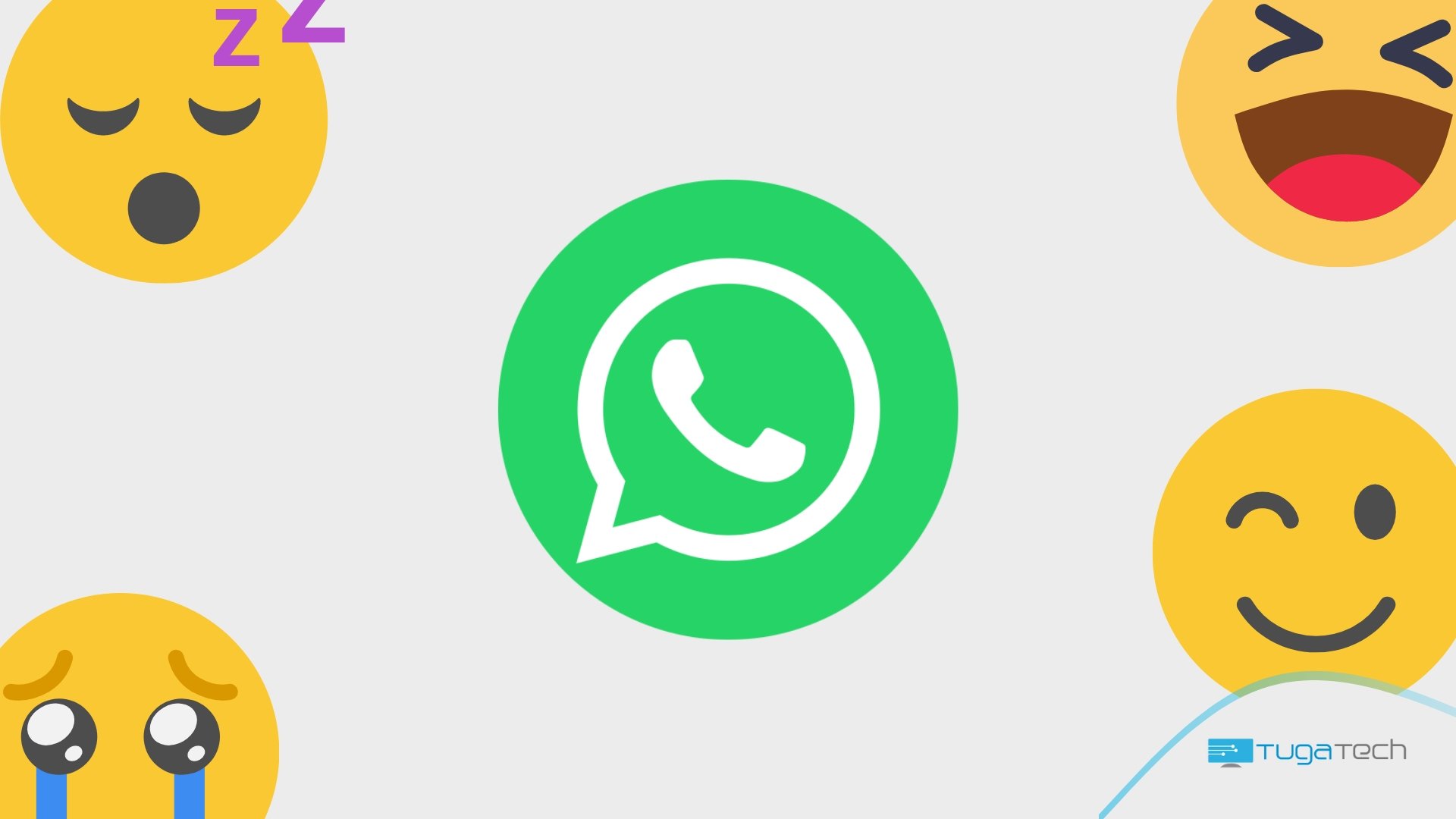 WhatsApp com fundo de emojis