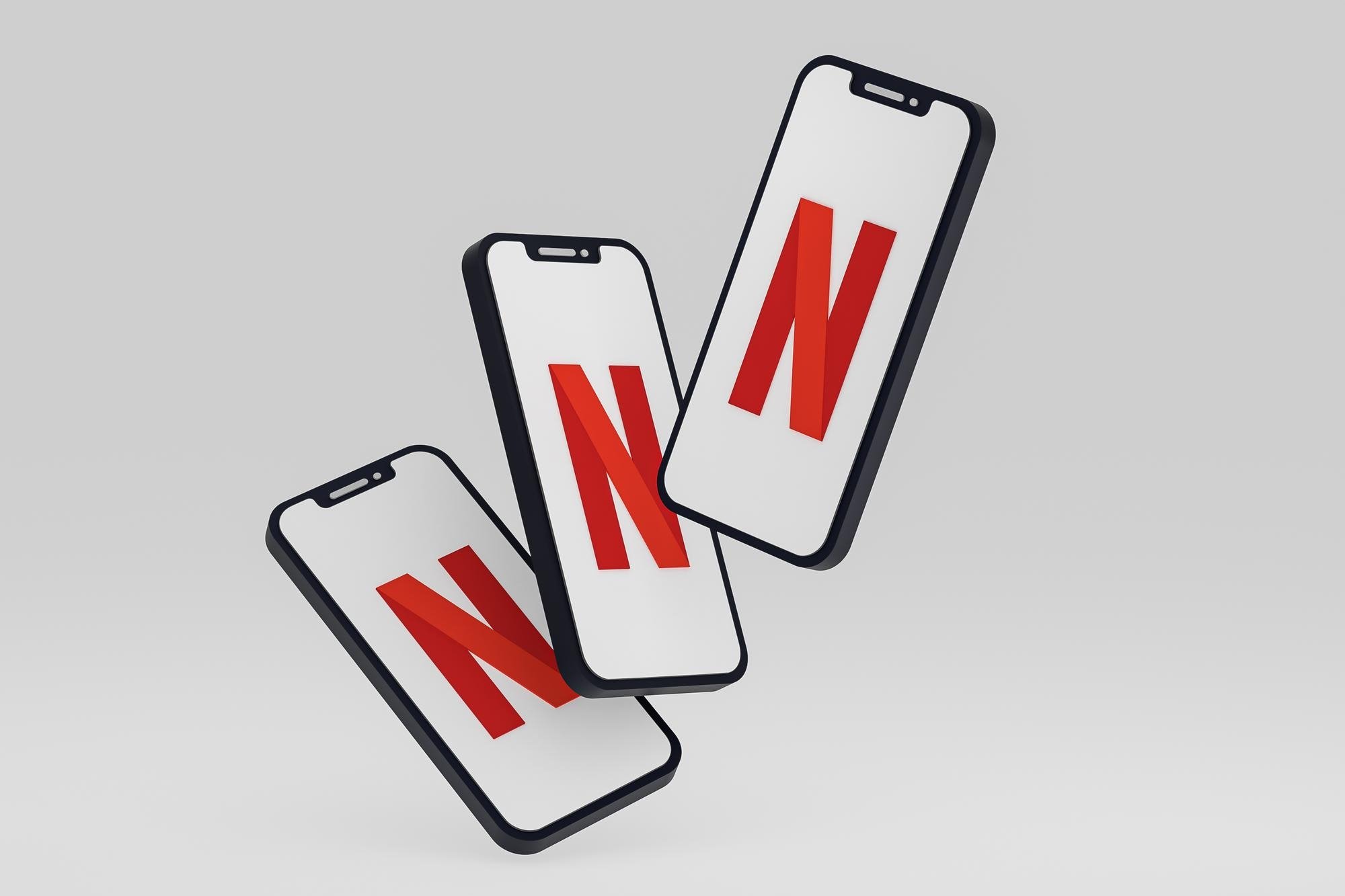 Netflix logo da plataforma em smartphones