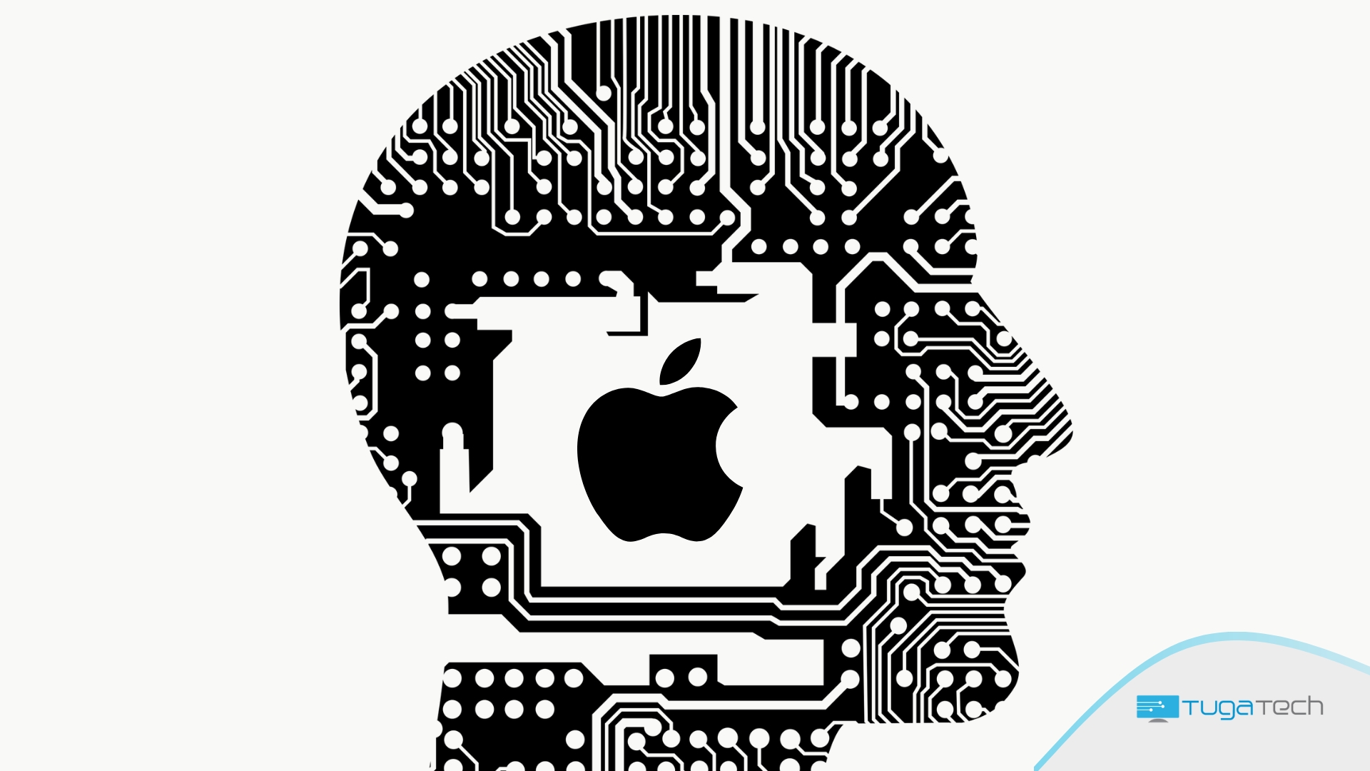 Apple dentro de uma cabeça virtual