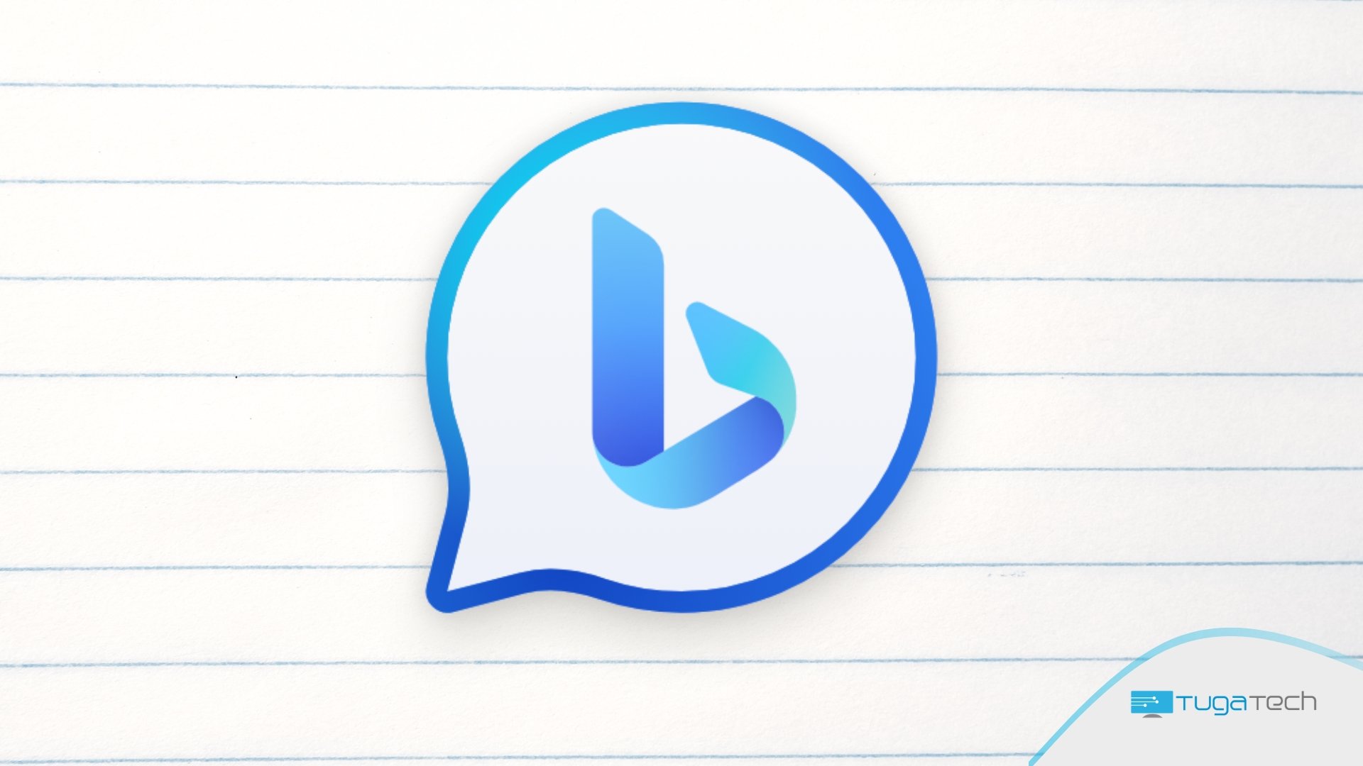 Bing Chat logo da plataforma sobre folha de papel