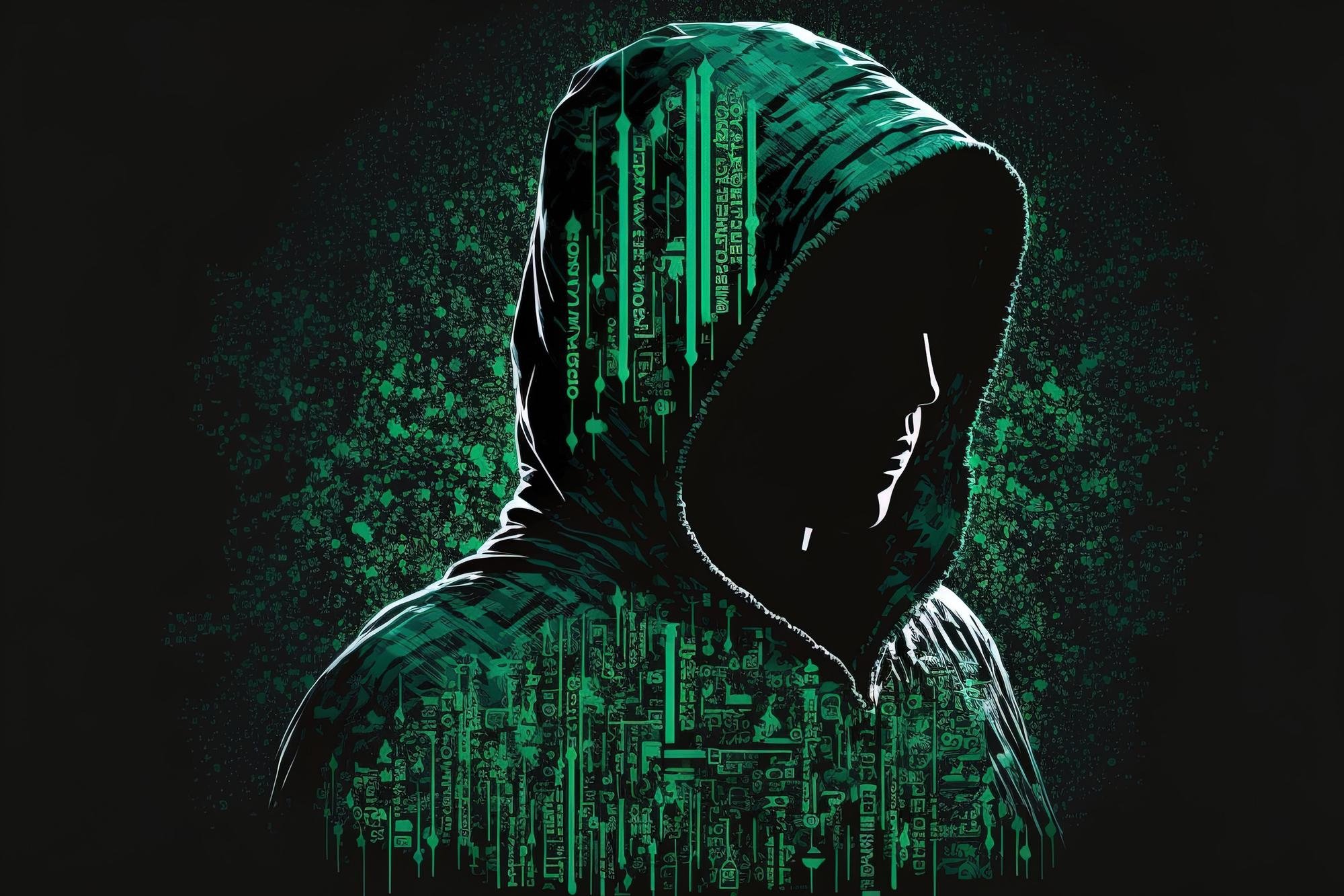 Hacker com fundo verde