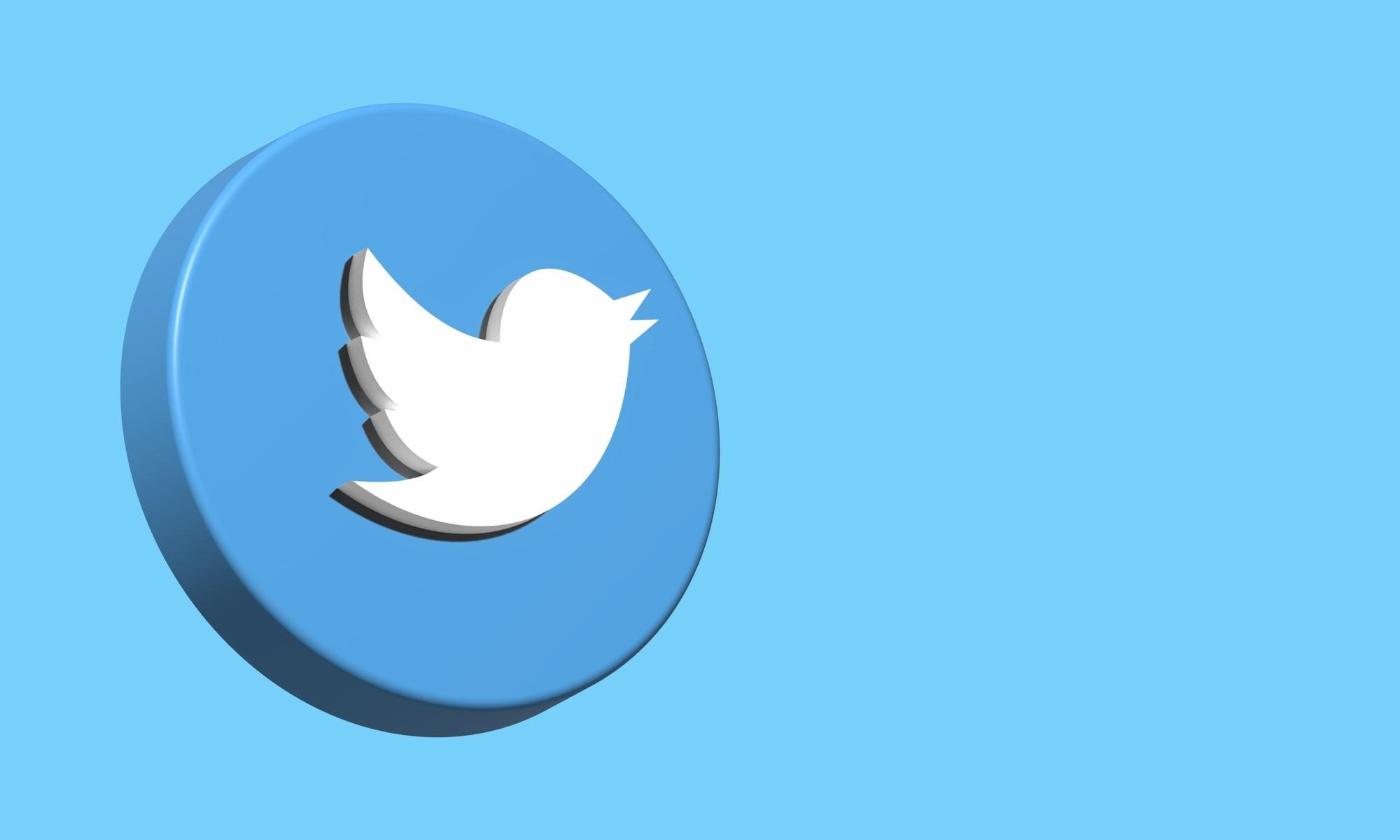 logo do Twitter em 3D