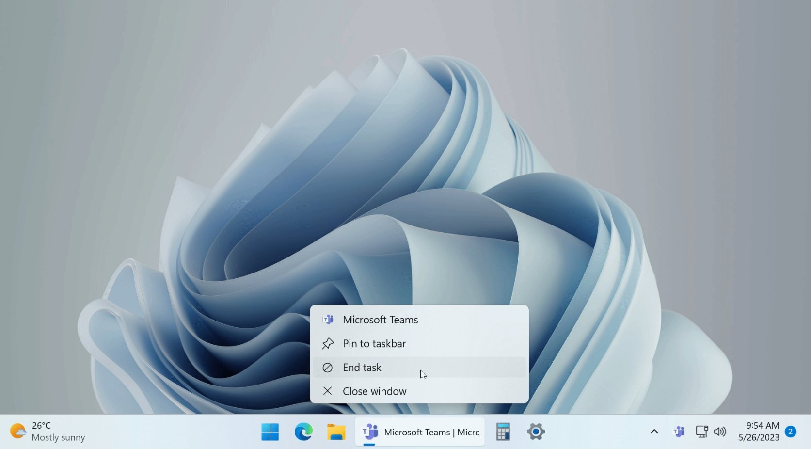 Terminar tarefa do Windows 11 na barra de tarefas