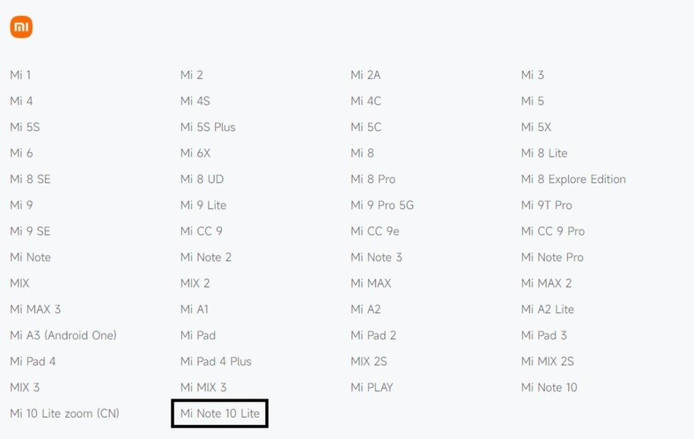 lista de dispositivos descontinuados pela Xiaomi