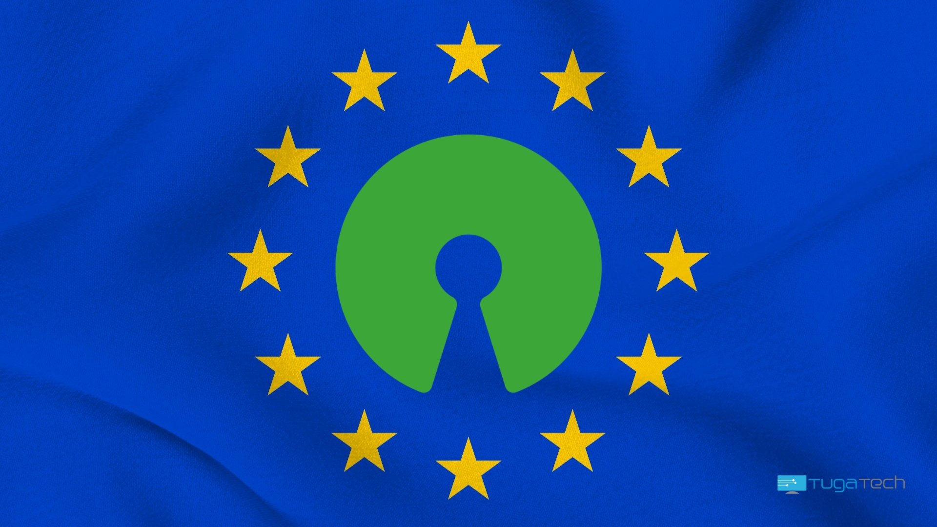 Bandeira da Europa com software livre