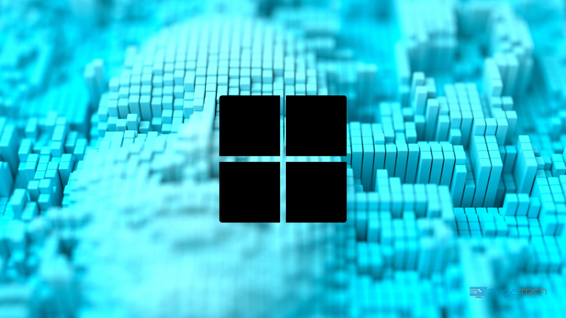 Logo da Microsoft sobre fundo digital