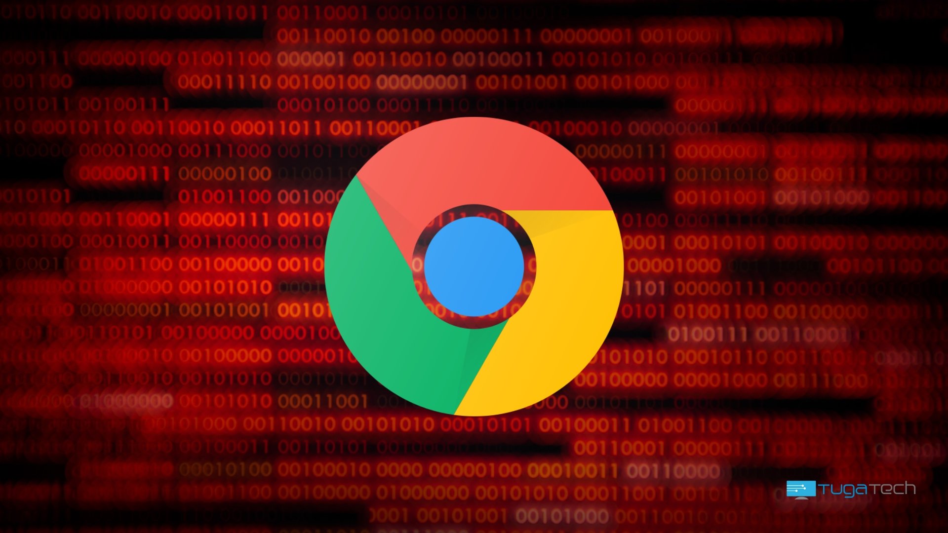 Chrome com fundo de código vermelho