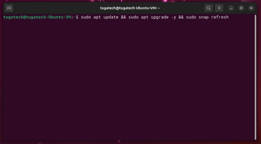 Ubuntu com atualização automática de todos os pacotes via comando do terminal