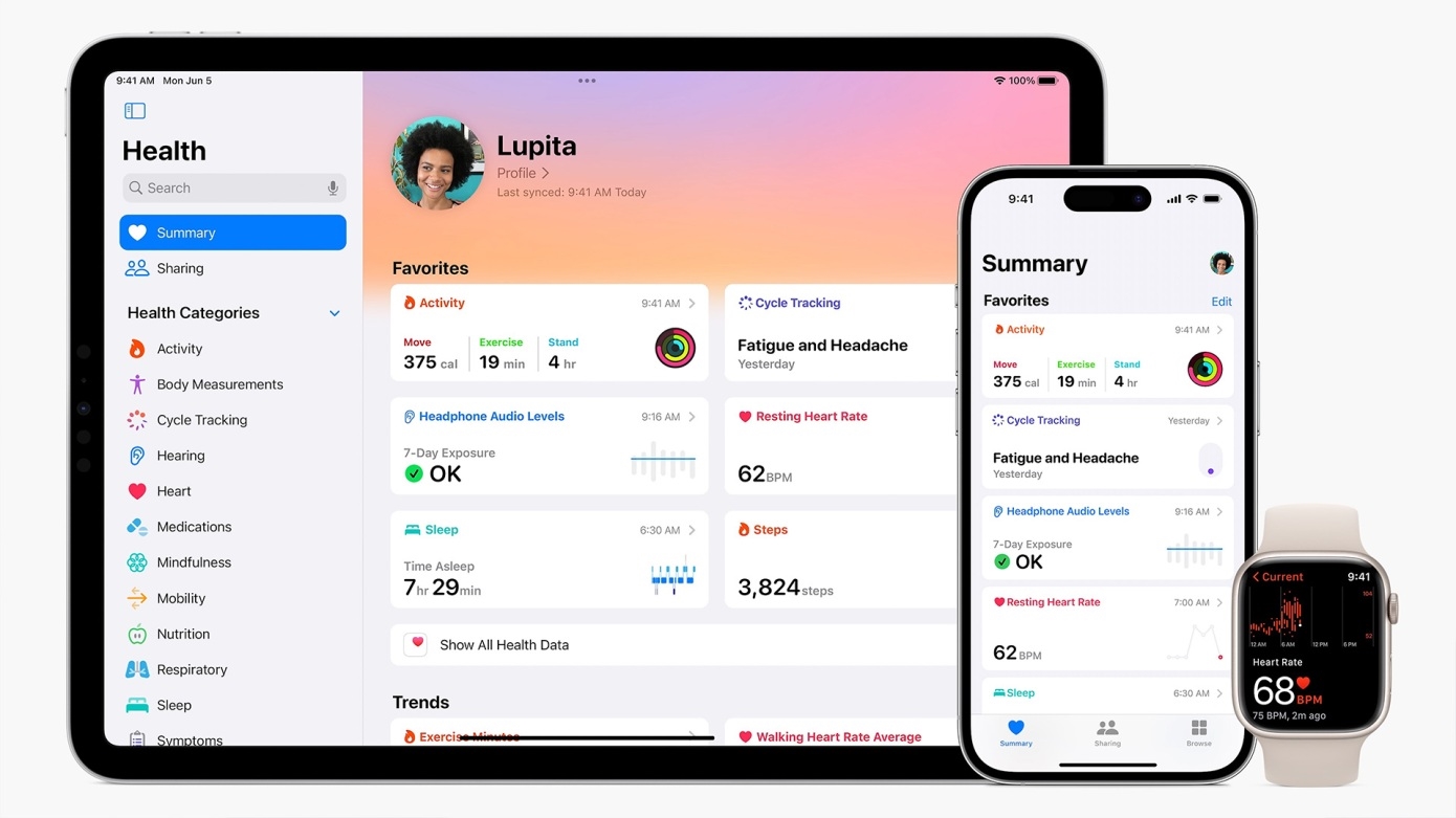 Apple iPadOS 17 Saude