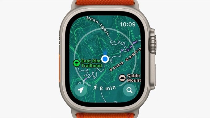 novo modo de mapa no Apple watch ultra