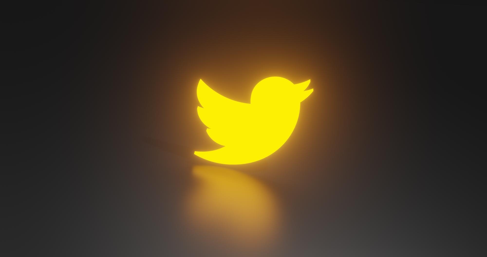 Twitter em cor amarela