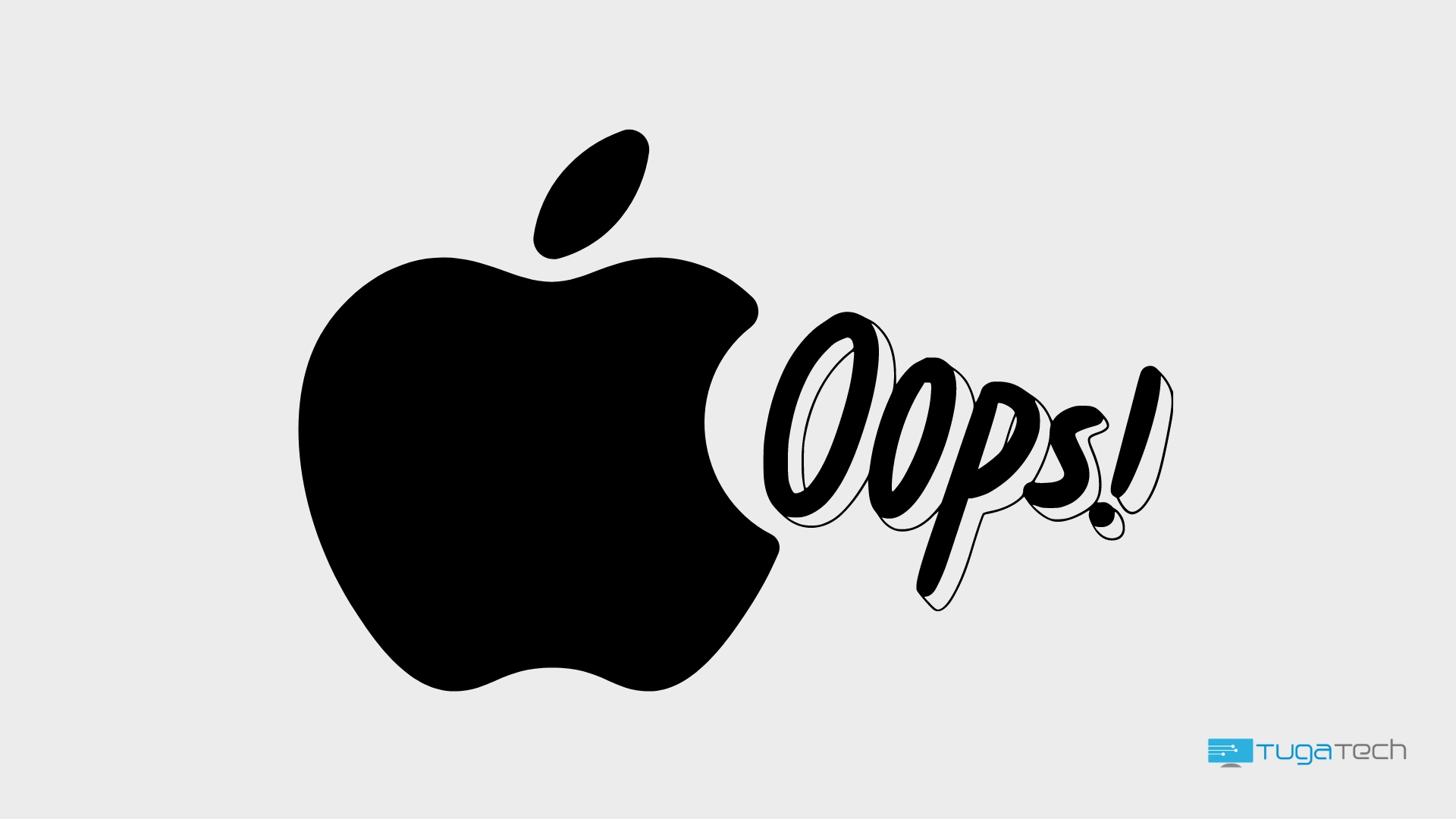 Apple com sinal de oops