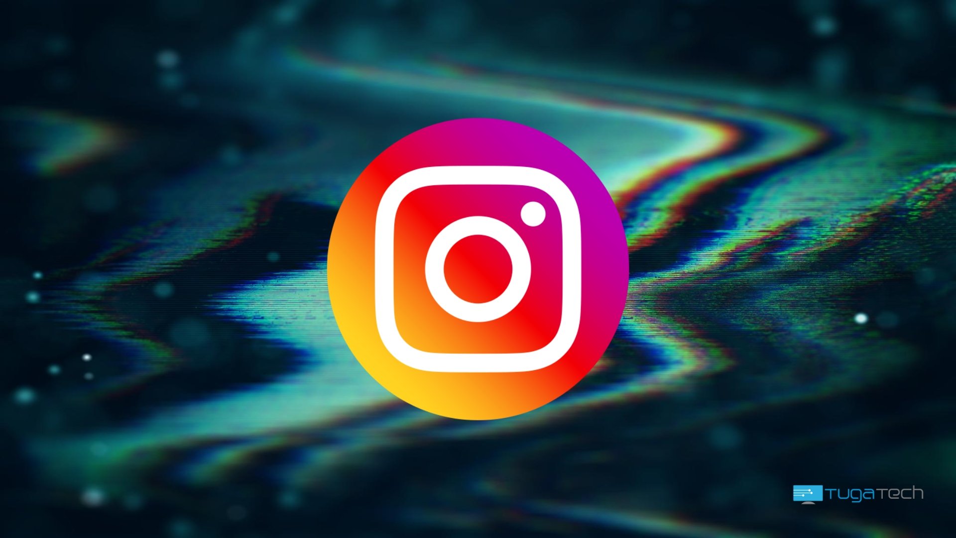 Instagram com fundo de ruído digital