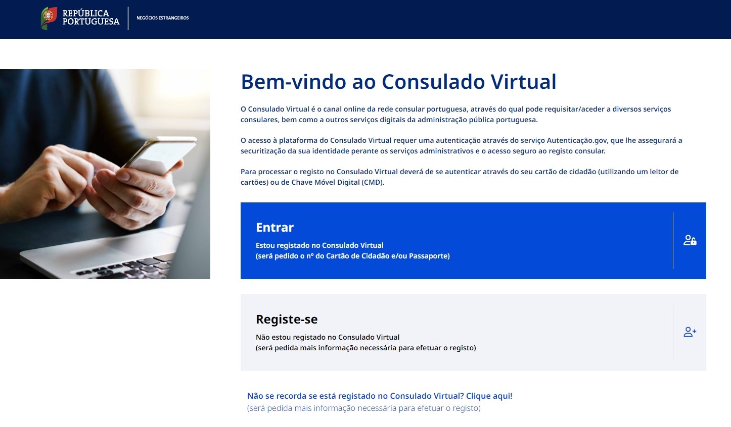 imagem do site do consulado virtual