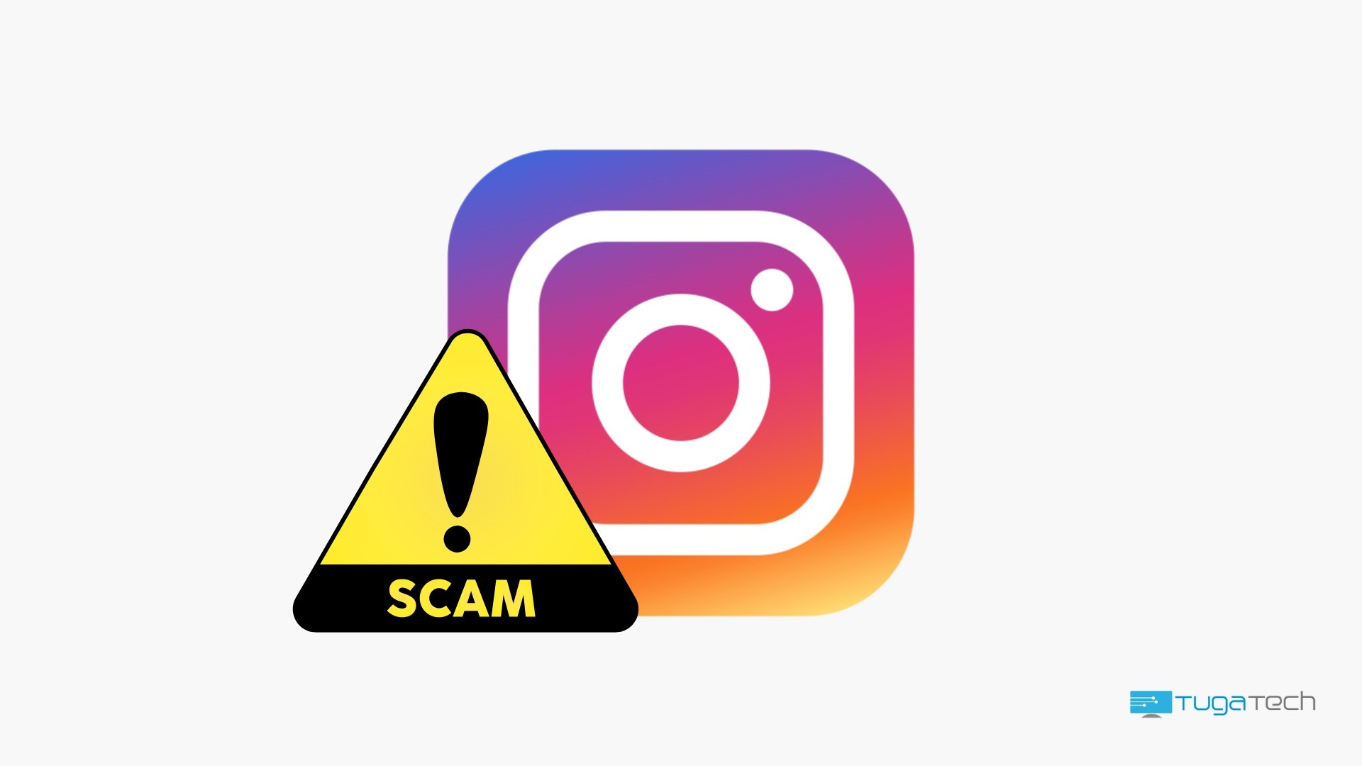 Logo do Instagram com alerta de scam