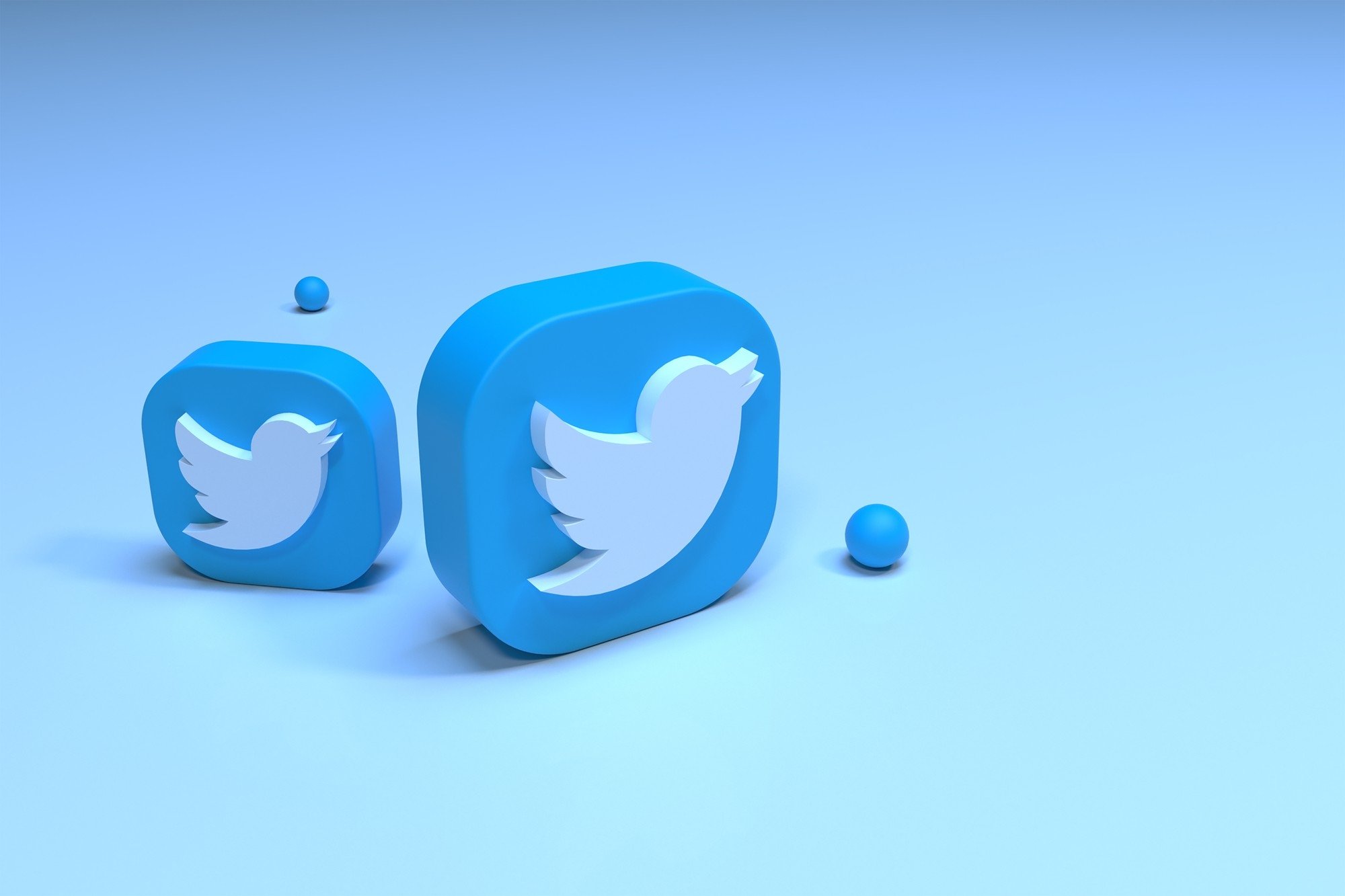 Twitter logo da plataforma em 3D
