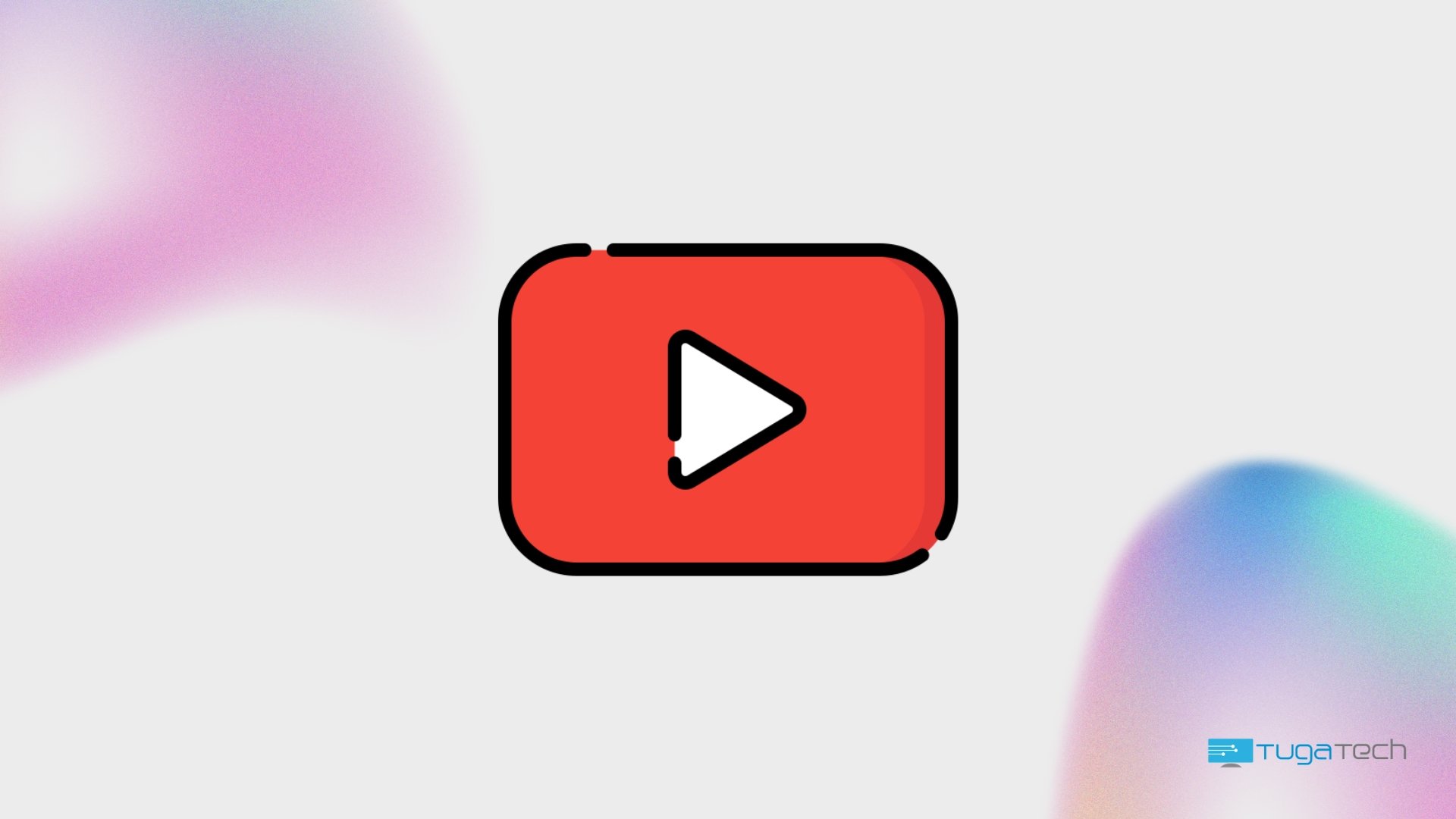 Logo do YouTube em fundo colorido