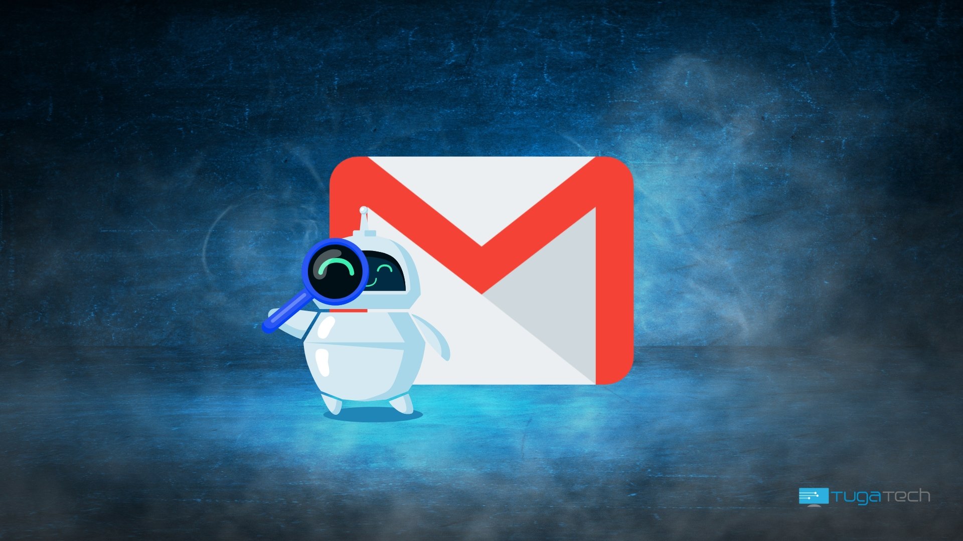 Gmail com robot na frente do logo