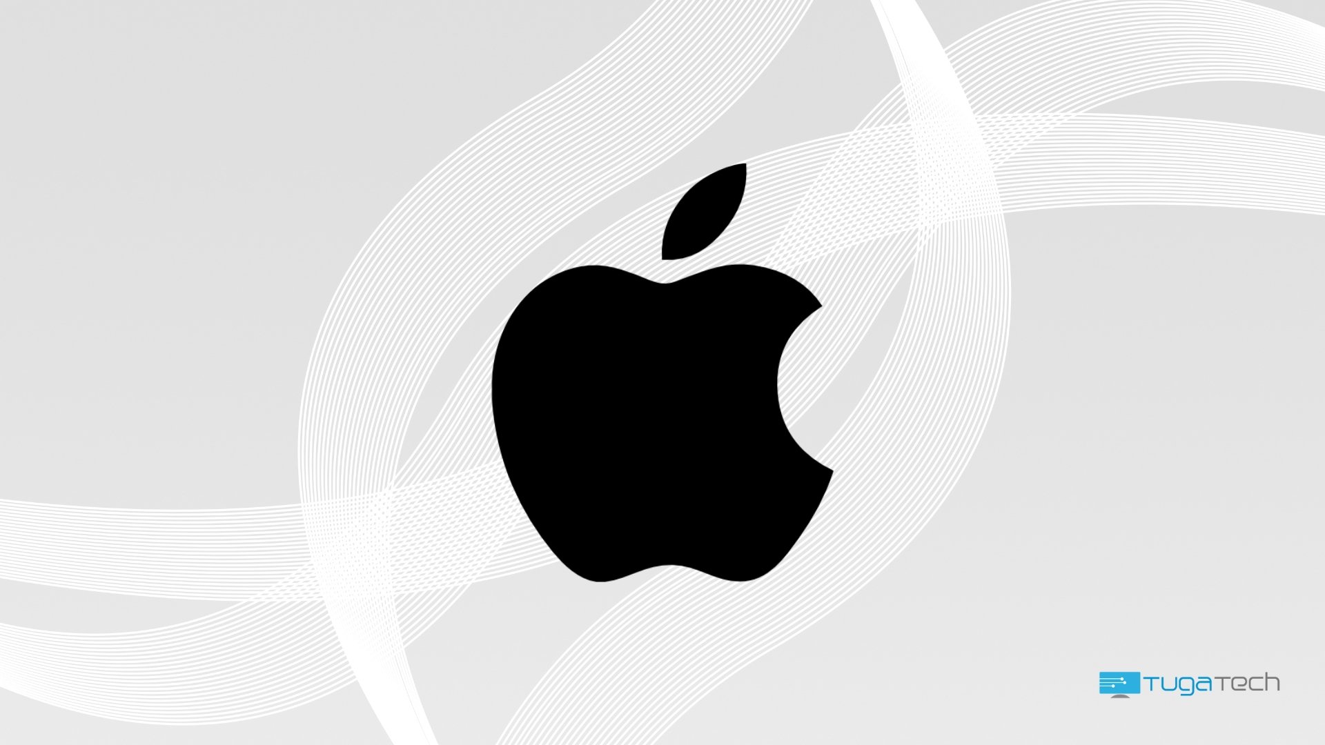 Apple logo da empresa em fundo branco