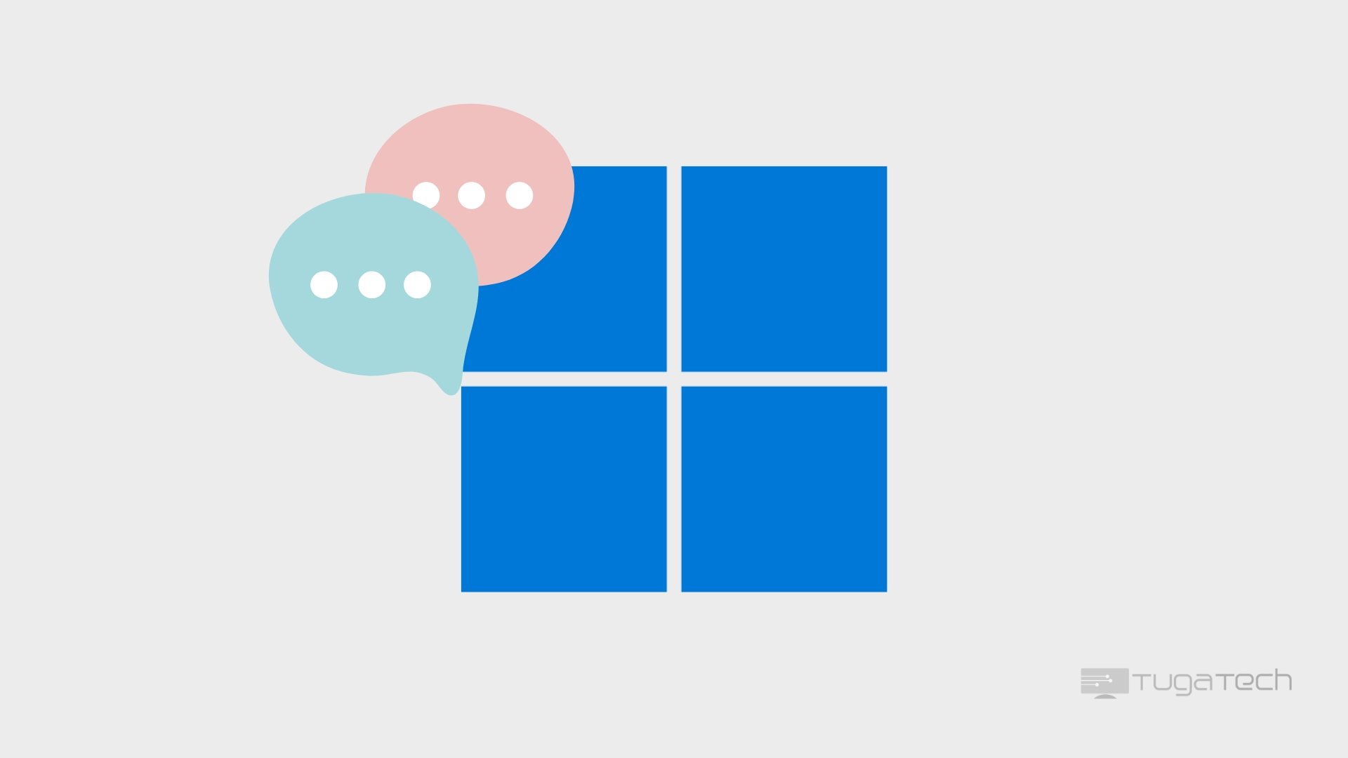 Windows 11 com mensagem de chat