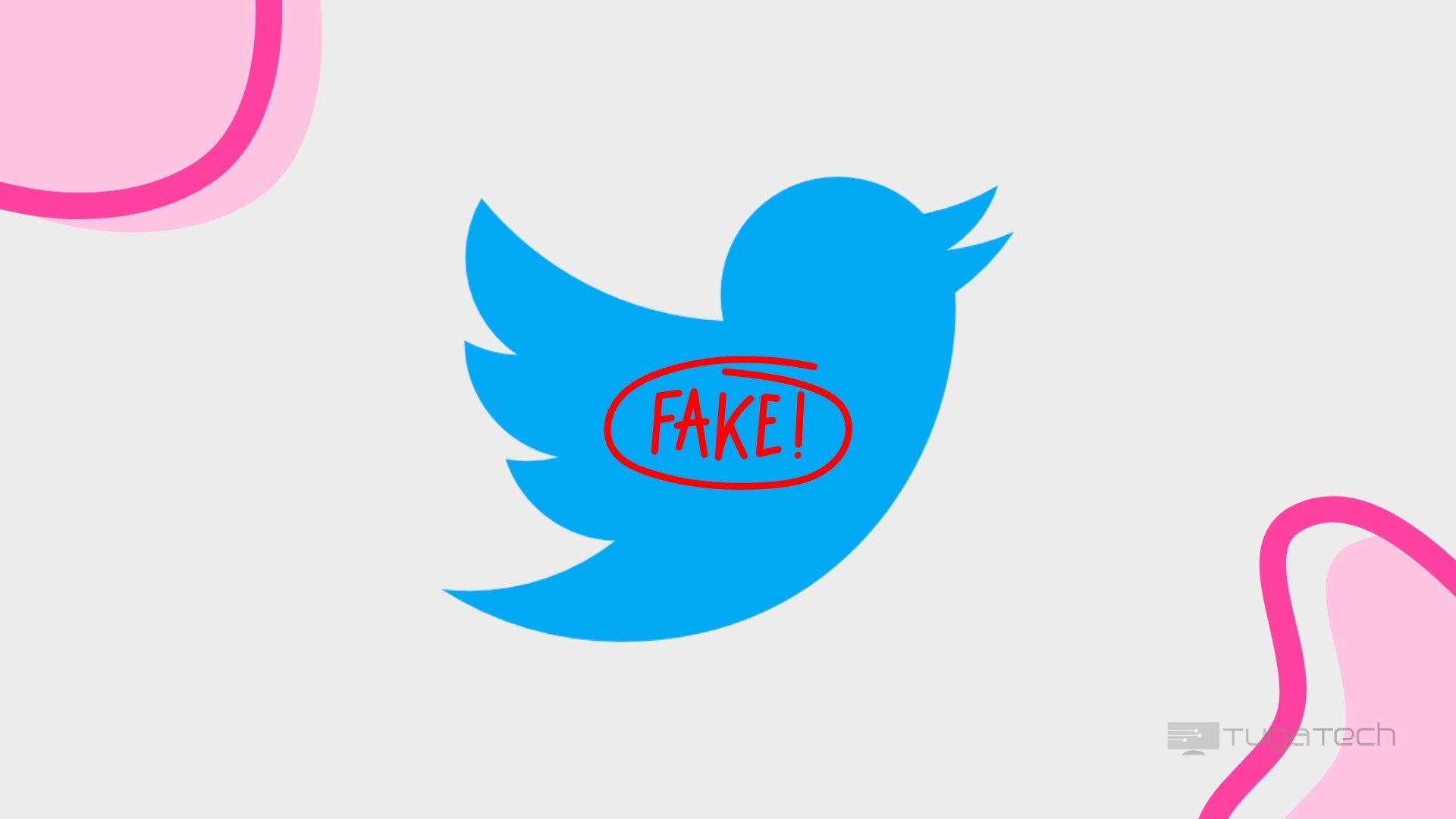 Twitter com sinal de "fake" no corpo
