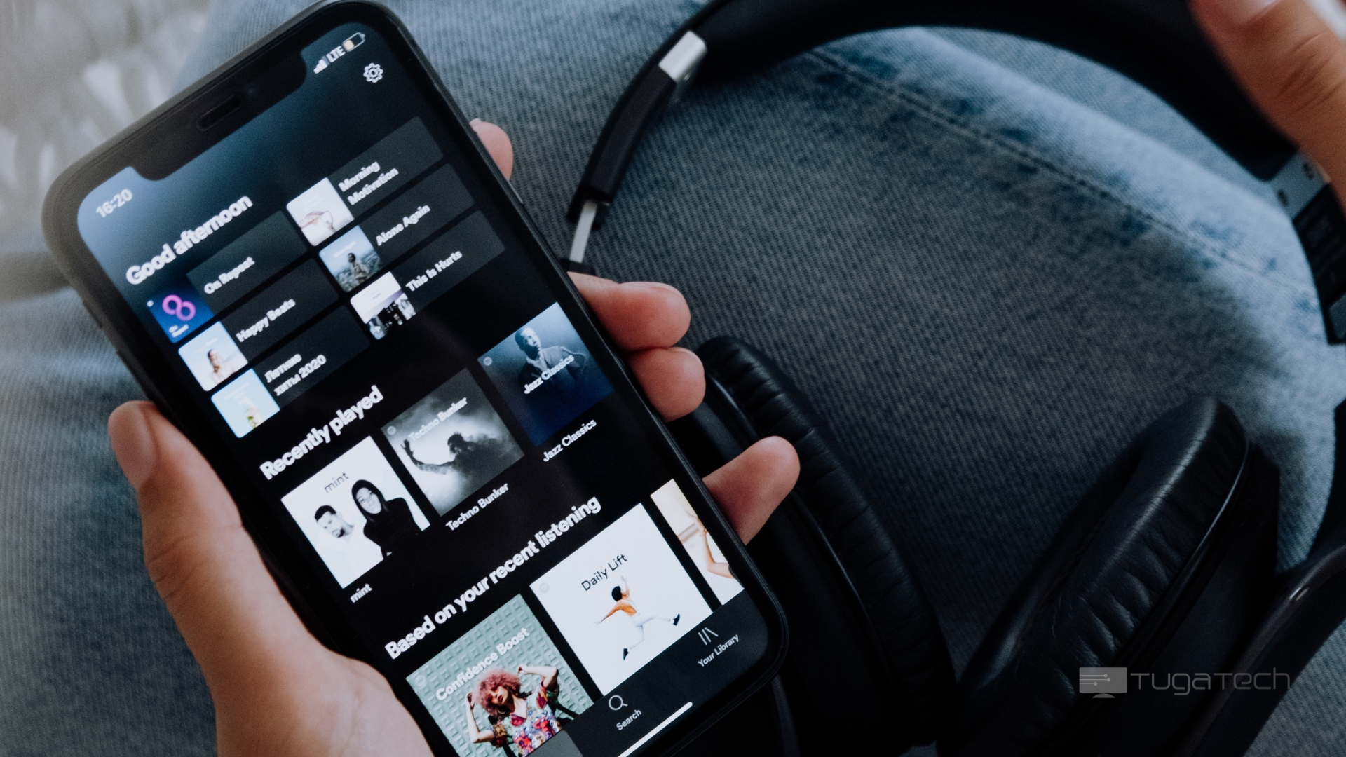 Spotify em smartphone de utilizador