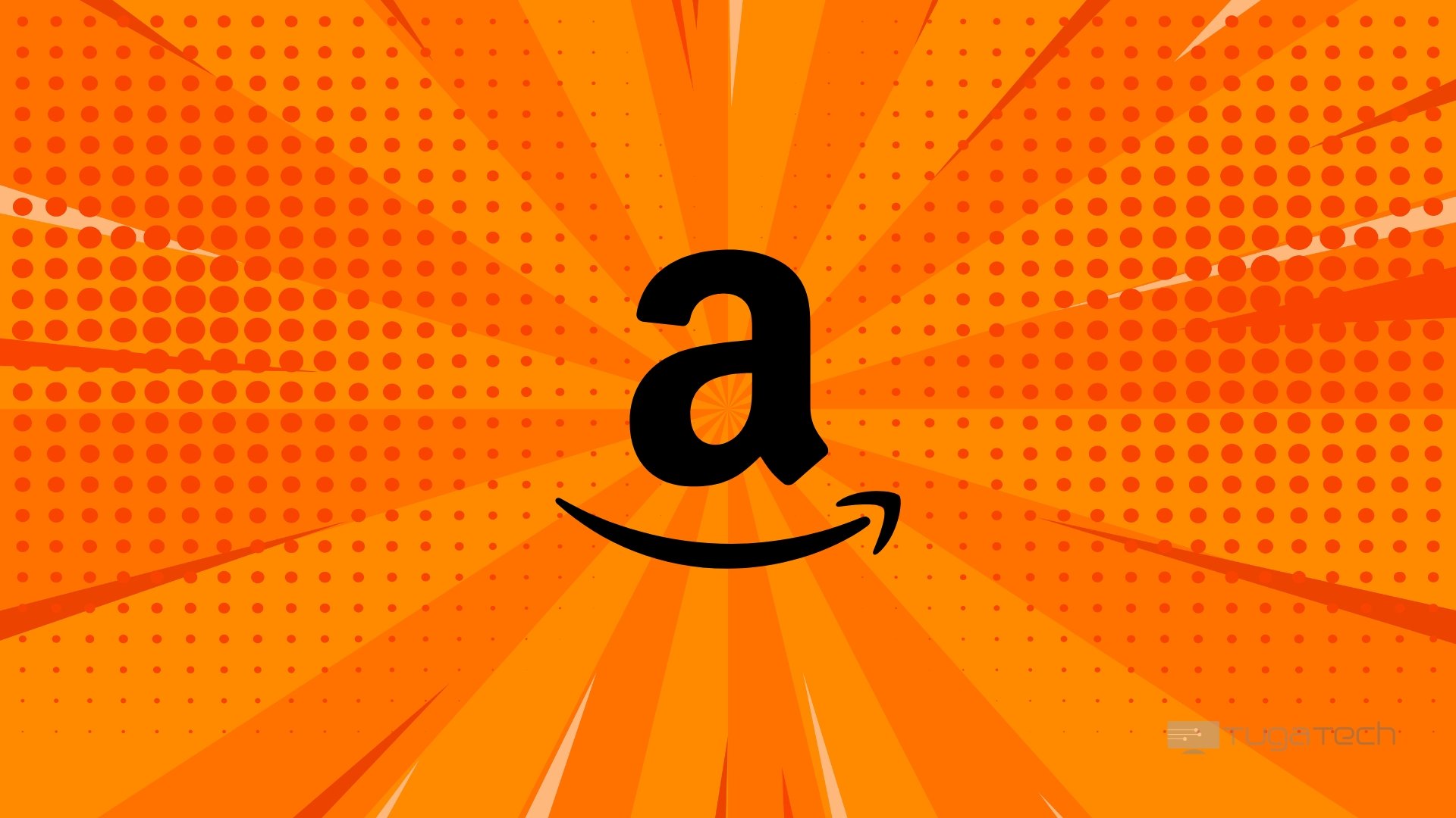 Amazon logo da empresa em fundo laranja