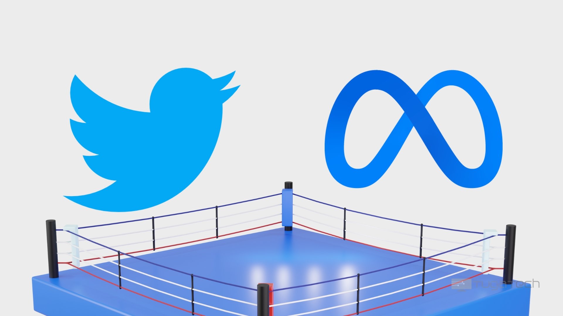 Ringue de luta com o Twitter e Meta