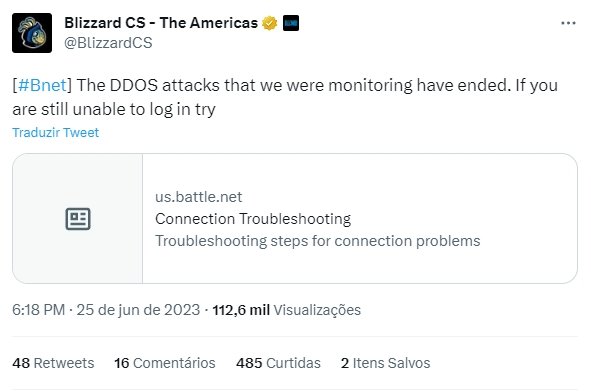 correção das falhas dos ataques DDoS da Battle.net