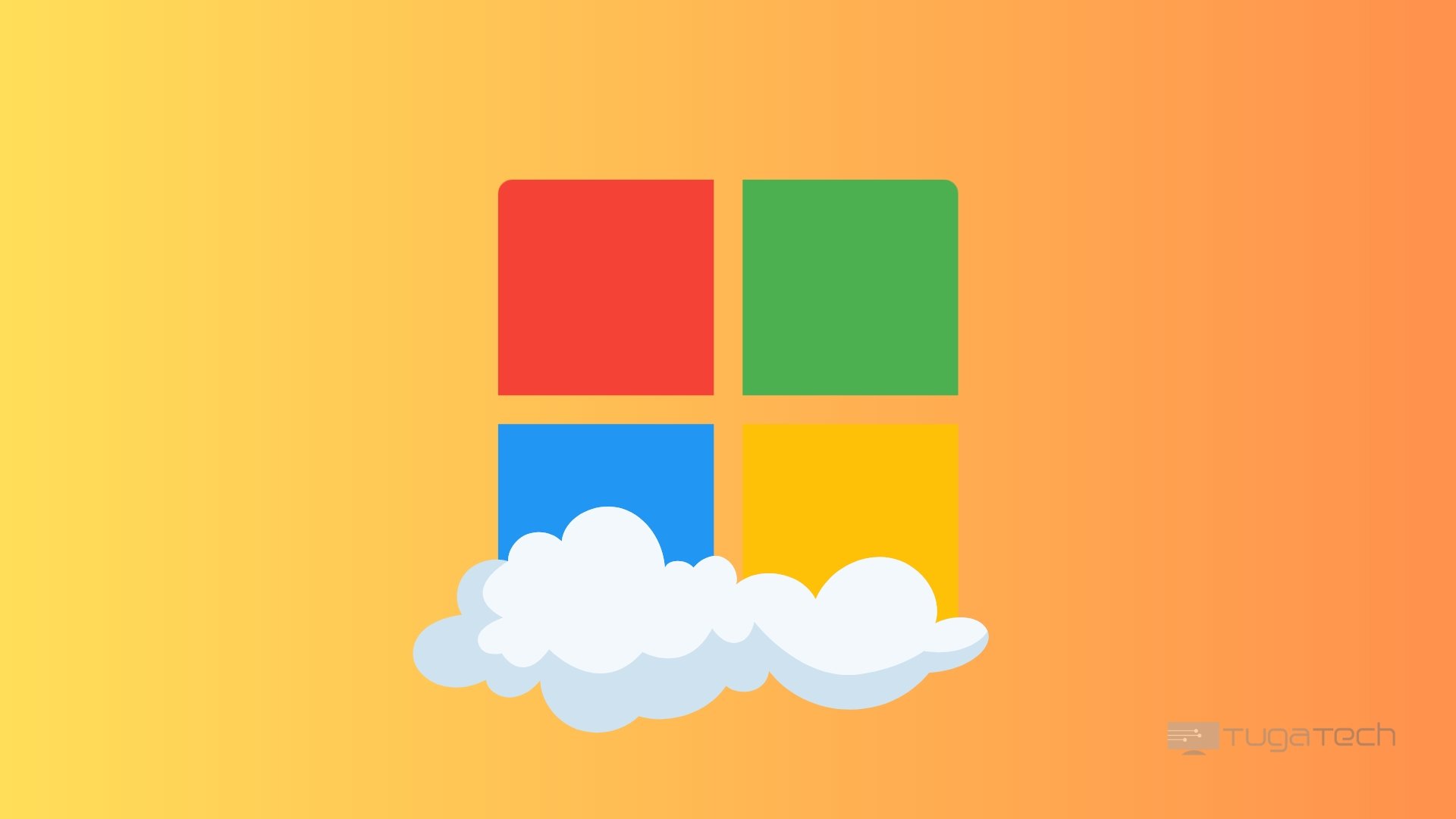 Microsoft com cloud debaixo do logo