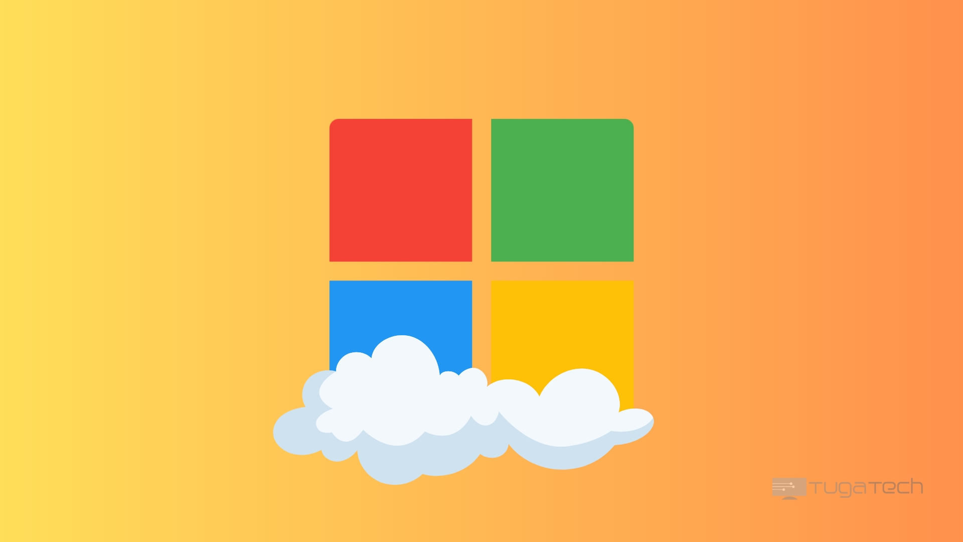 Microsoft com cloud debaixo do logo