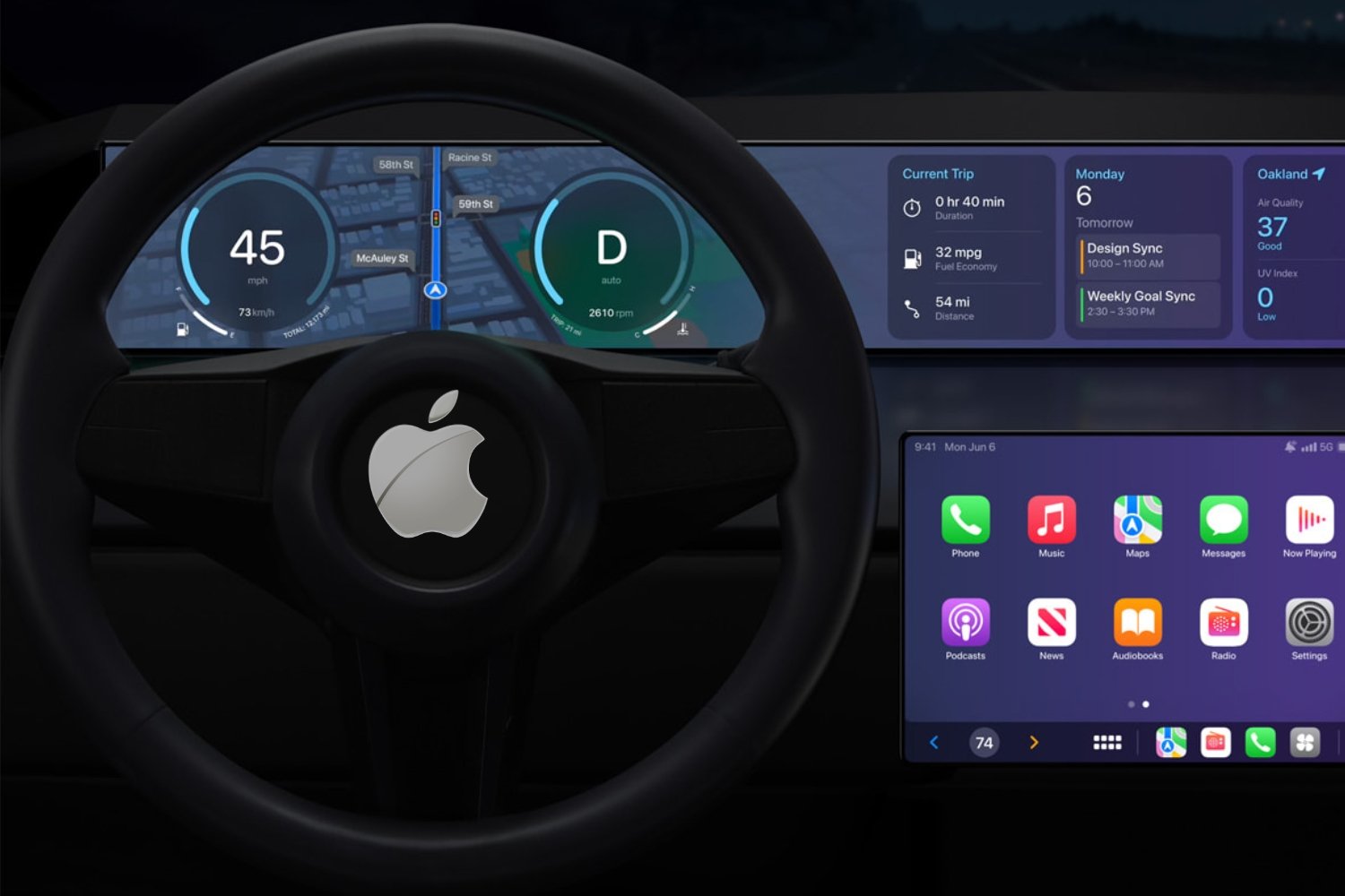 Apple car interior feito digital