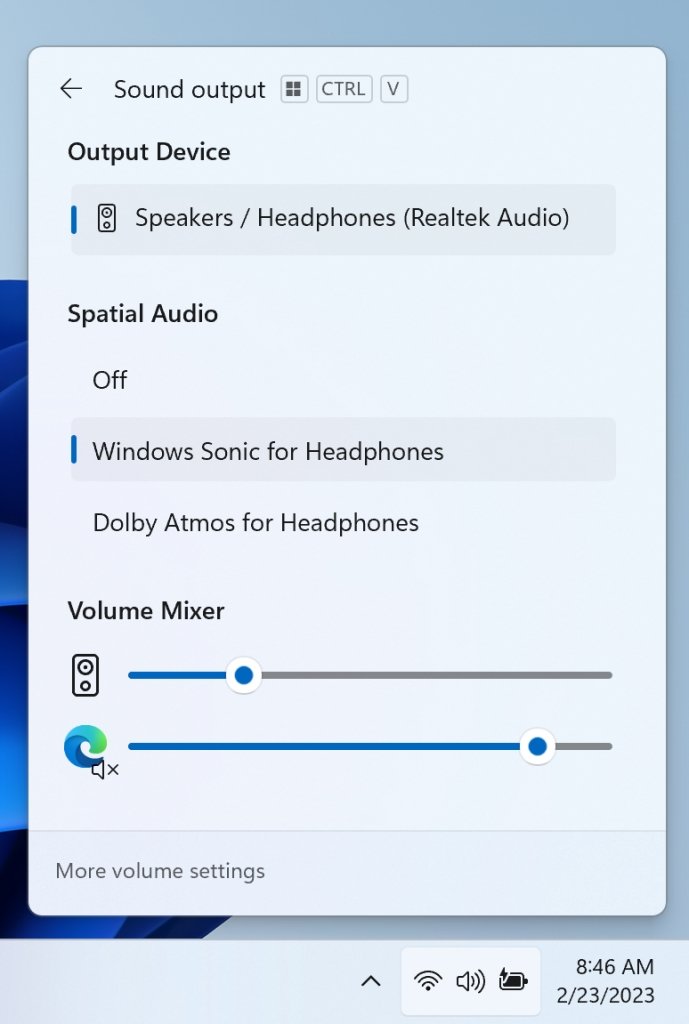 Gestor de áudio do Windows 11
