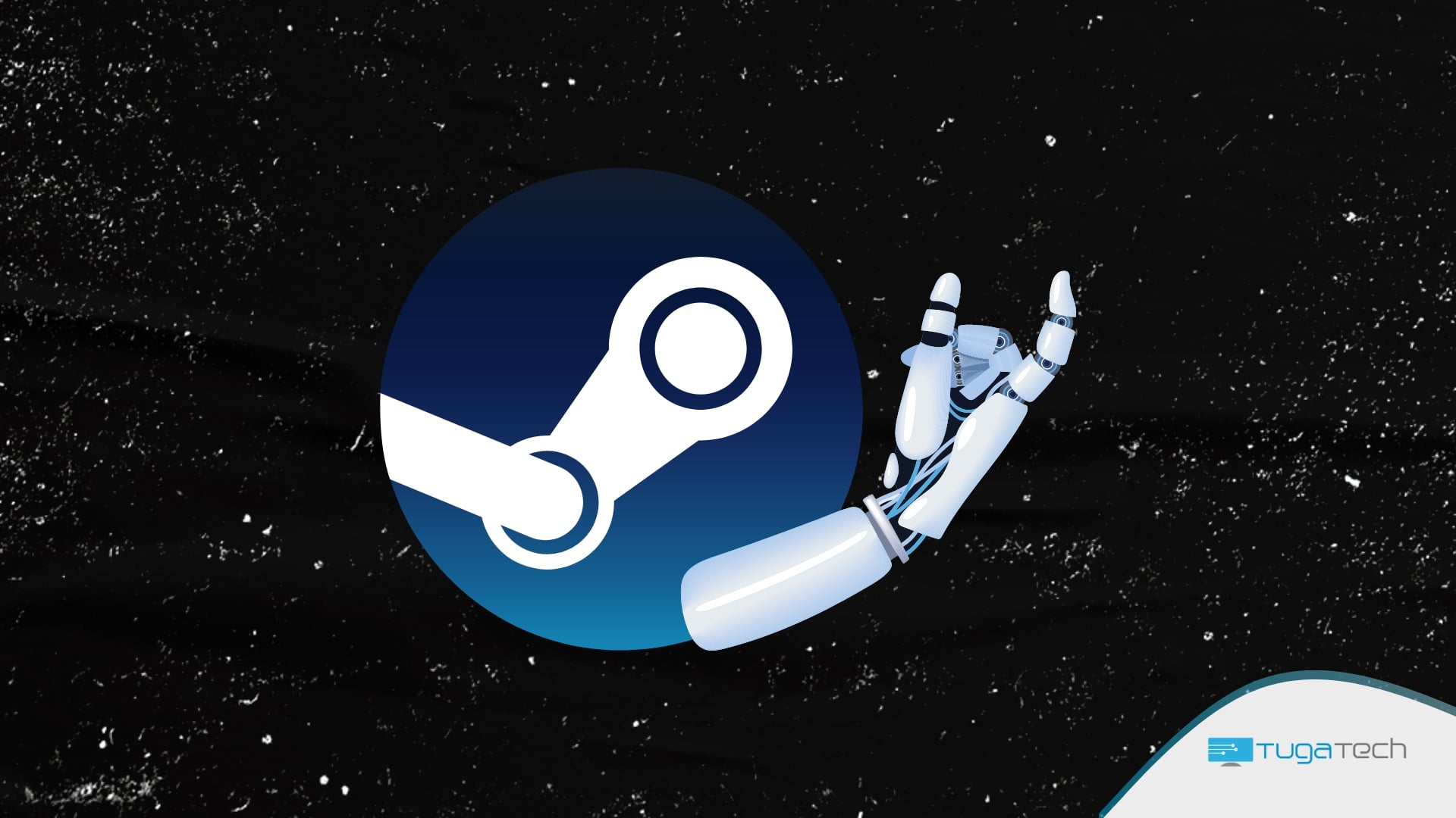 Steam com imagem de braço robot de IA