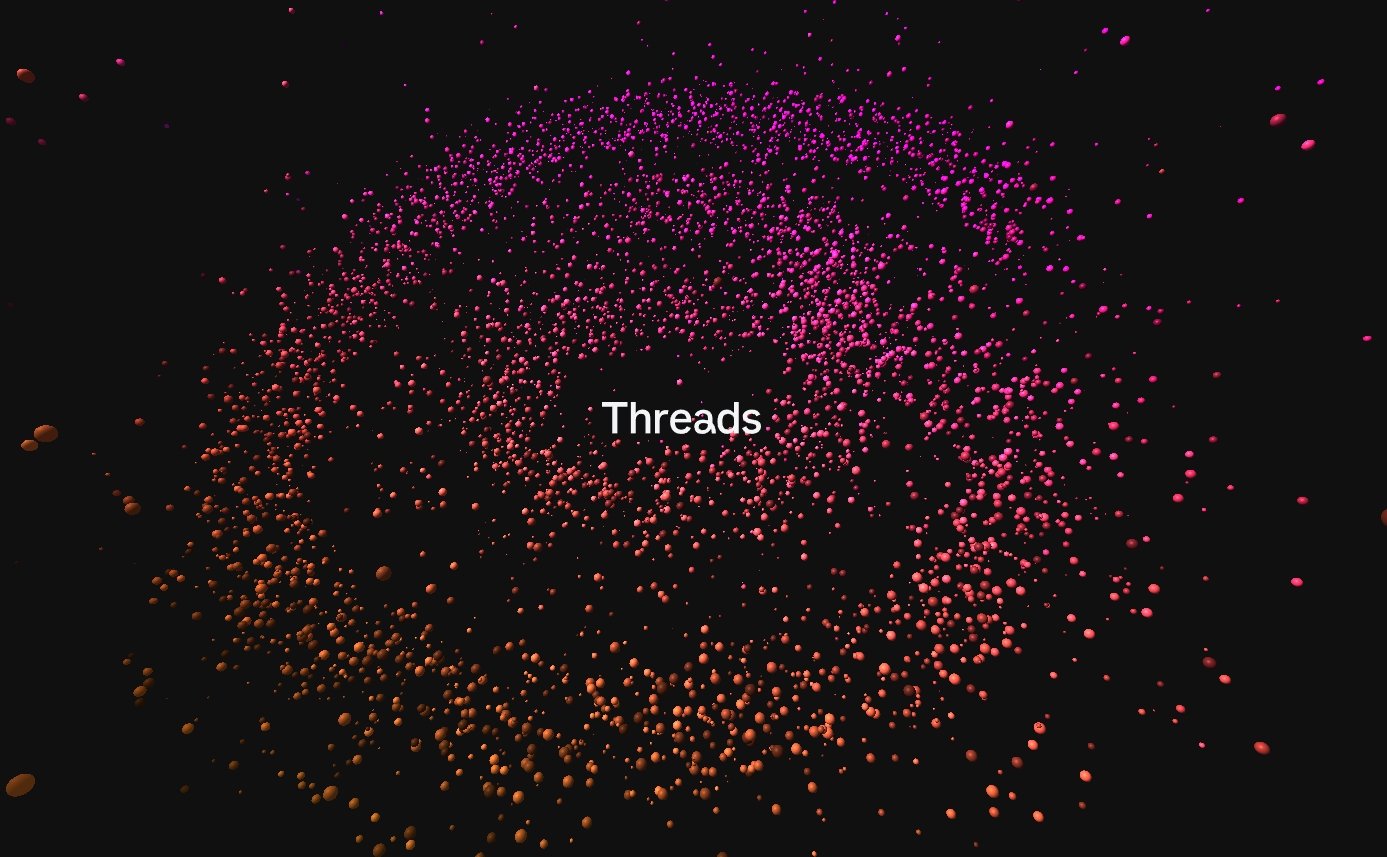 Threads website com logo da app