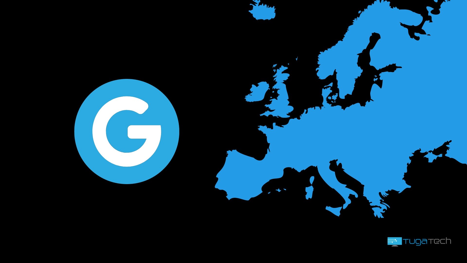 mapa da Europa com logo da Google