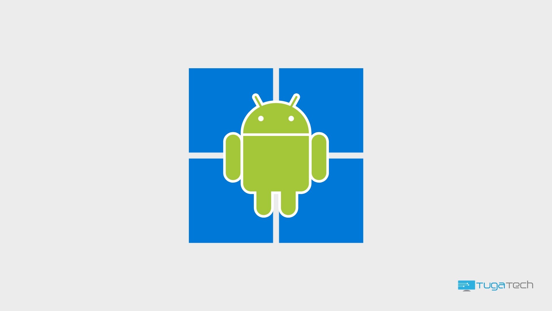 Windows 11 com logo do Android em cima