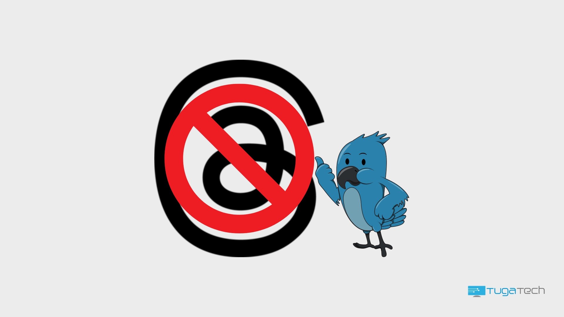 Twitter com logo do Threads bloqueado