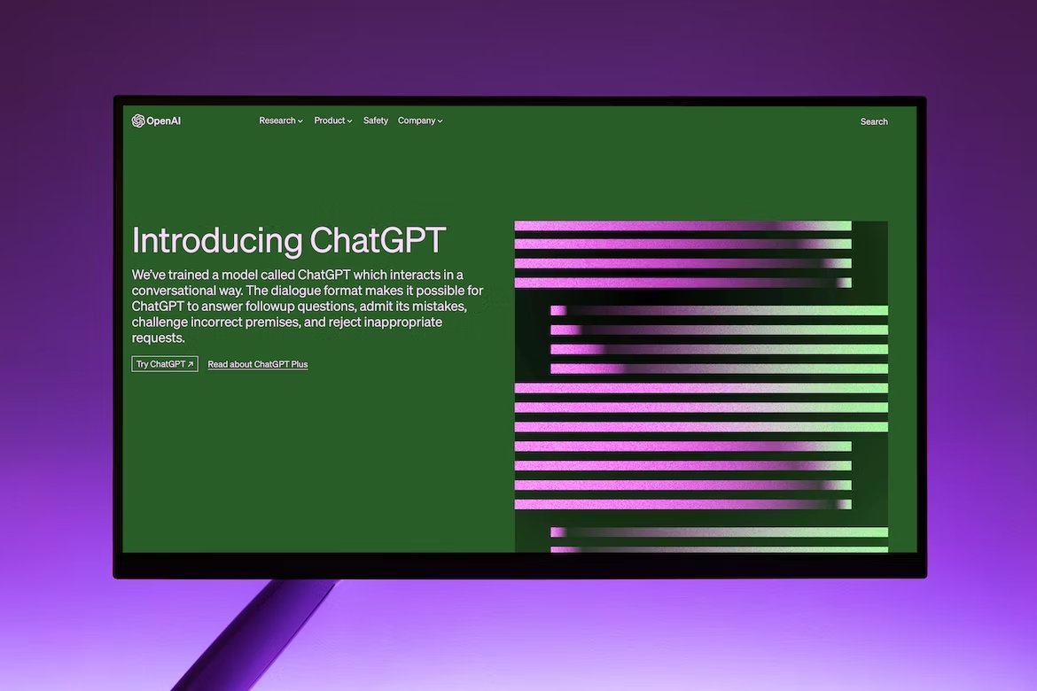 ChatGPT em ecrã de computador