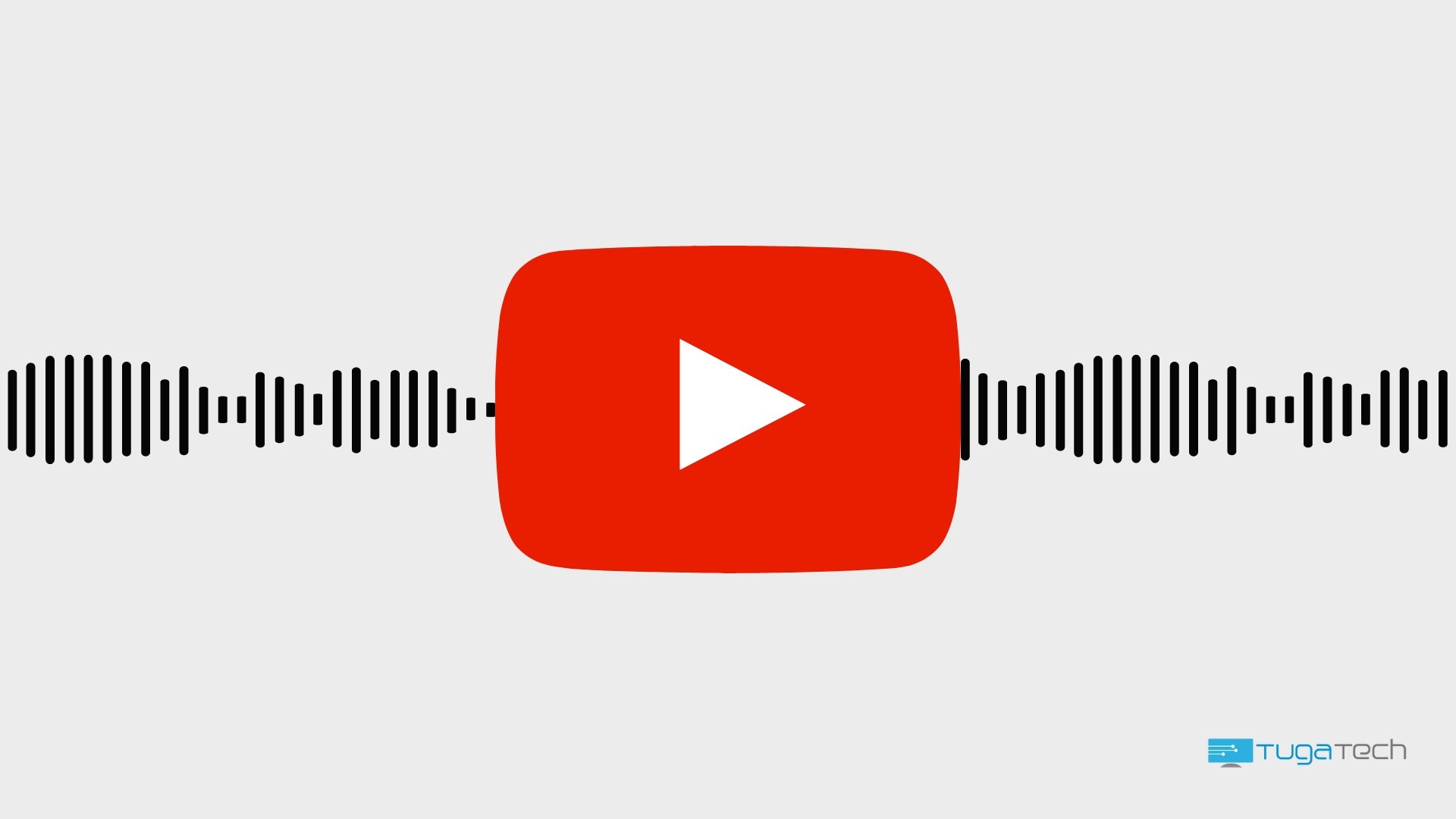 Logo do Youtube com imagem de som no fundo