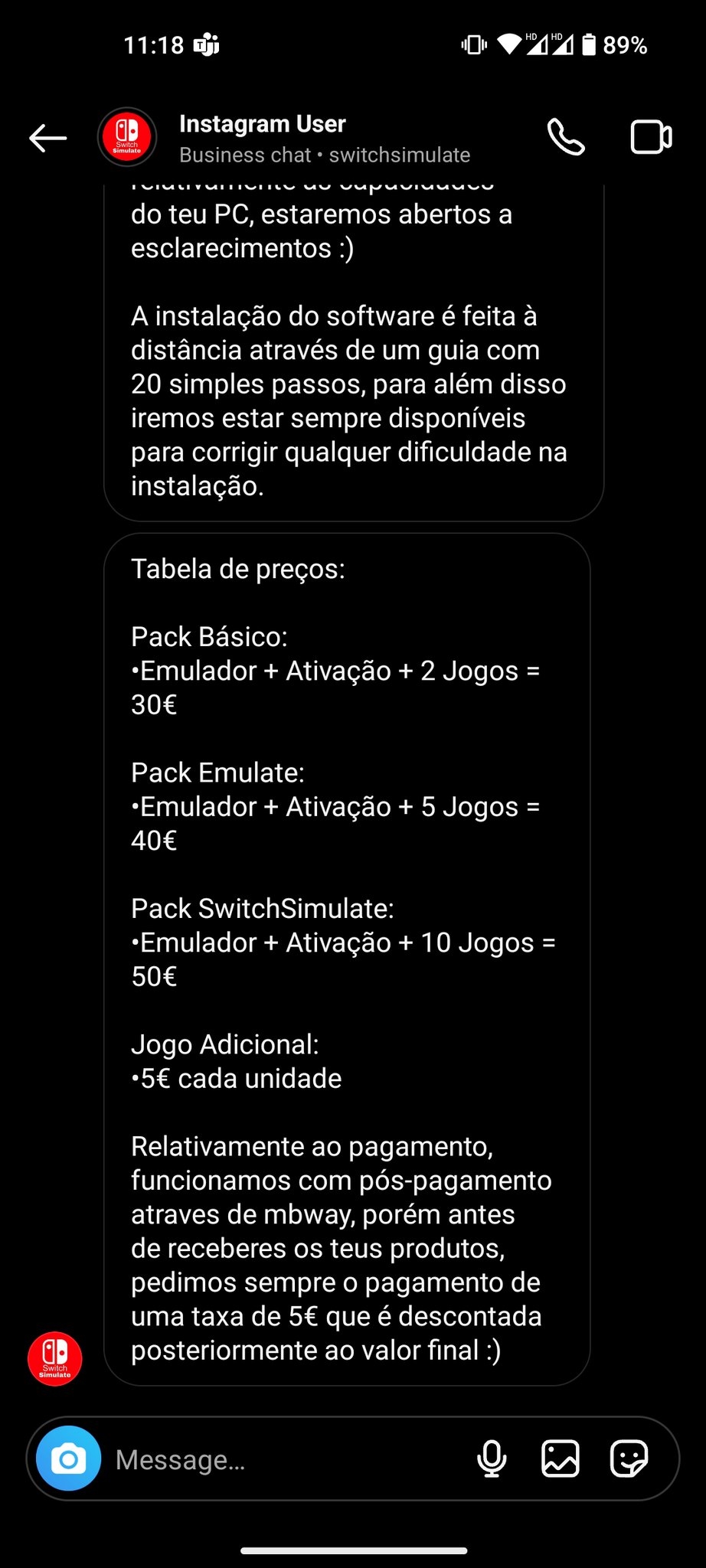 falsa mensagem de ativação do emulador da Nintendo Switch