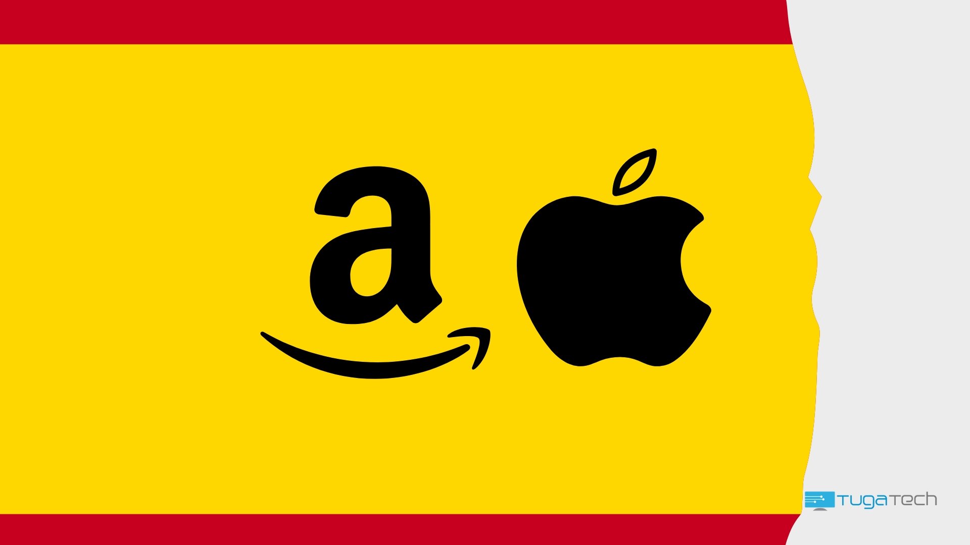 Amazon e Apple sobre bandeira de Espanha