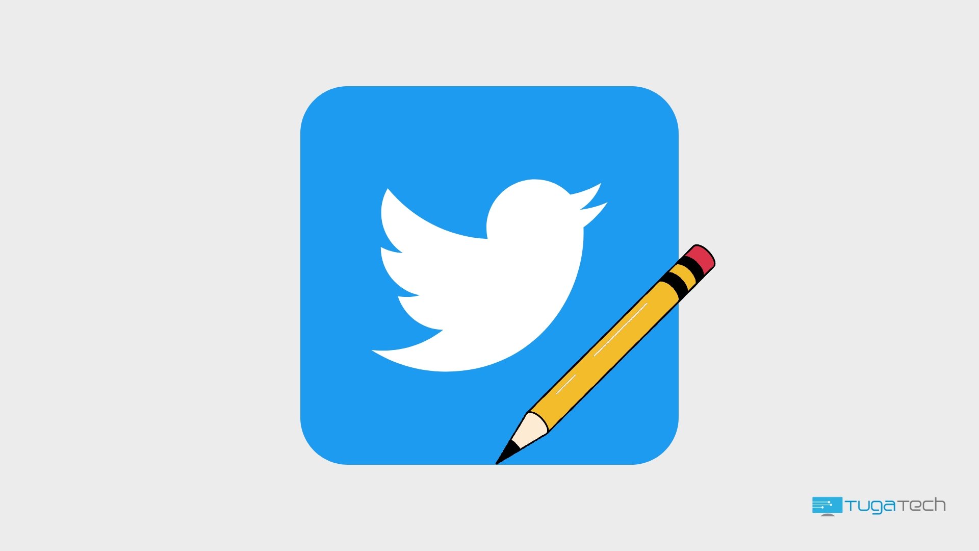 Twitter com lápis em escrita
