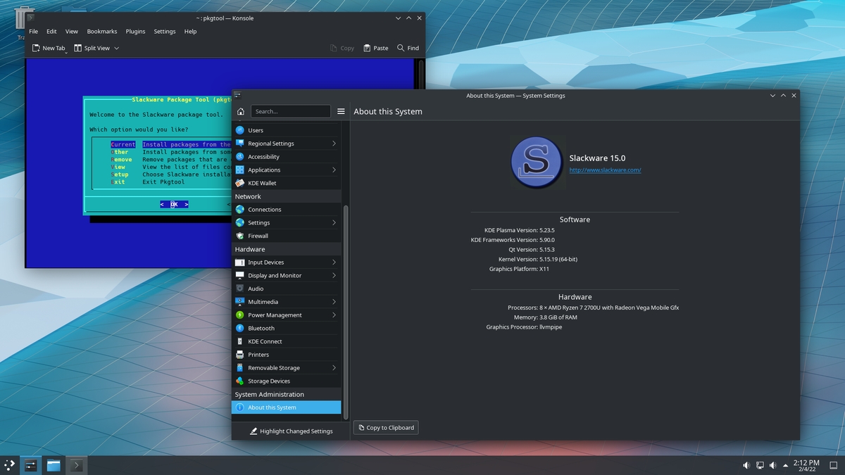 Slackware imagem do sistema