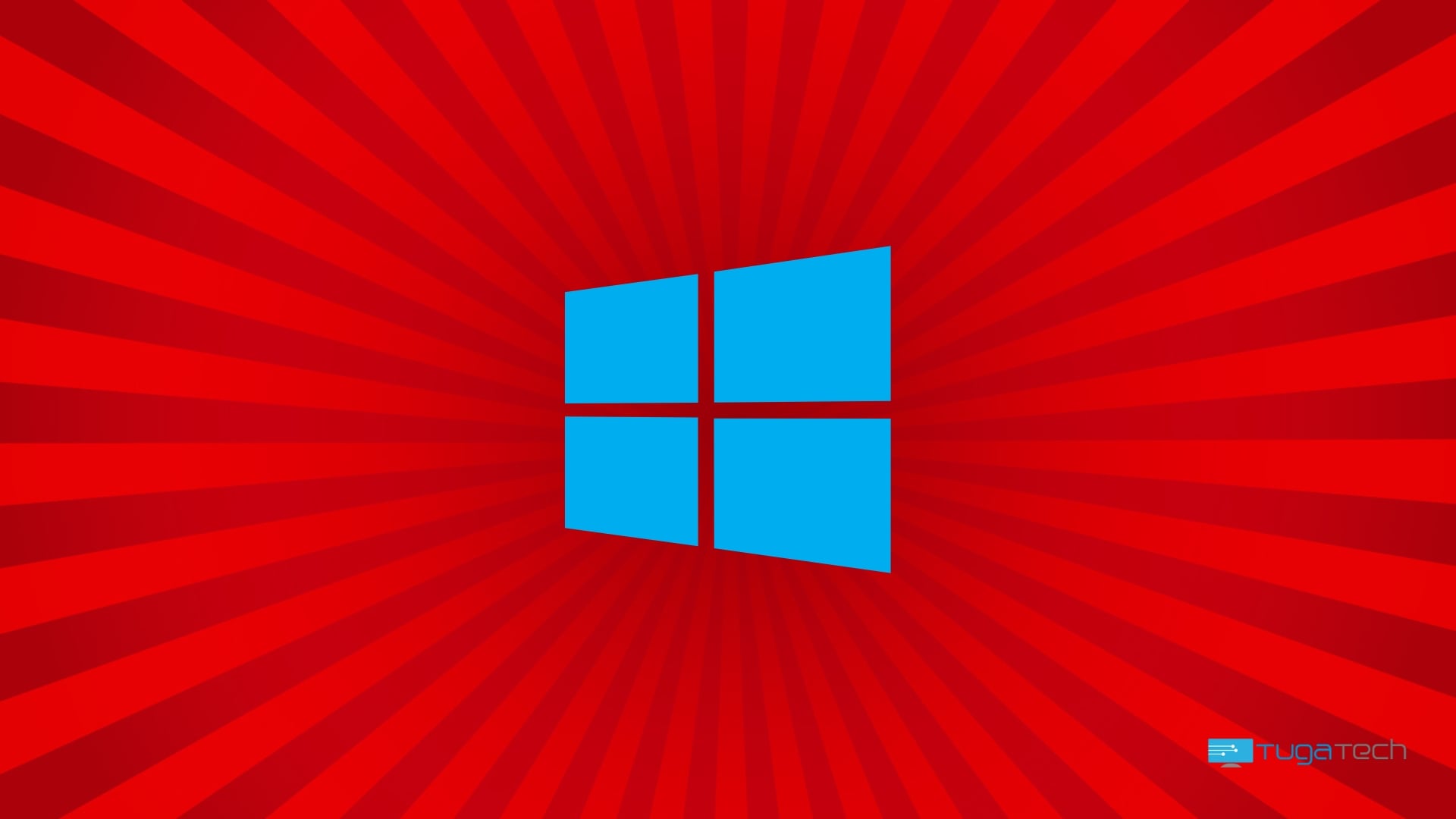 logo do Windows 10 com fundo vermelho e listas brancas transparentes