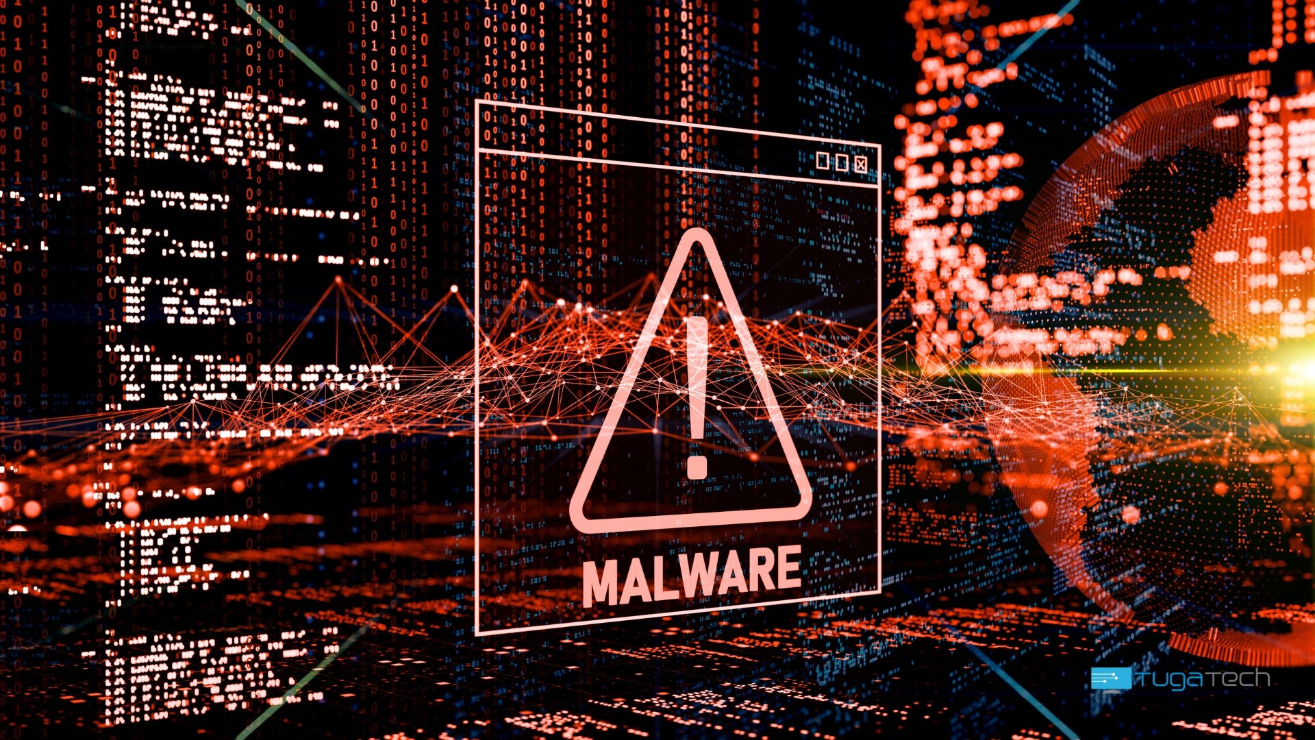Imagem de malware em codigo vermelho