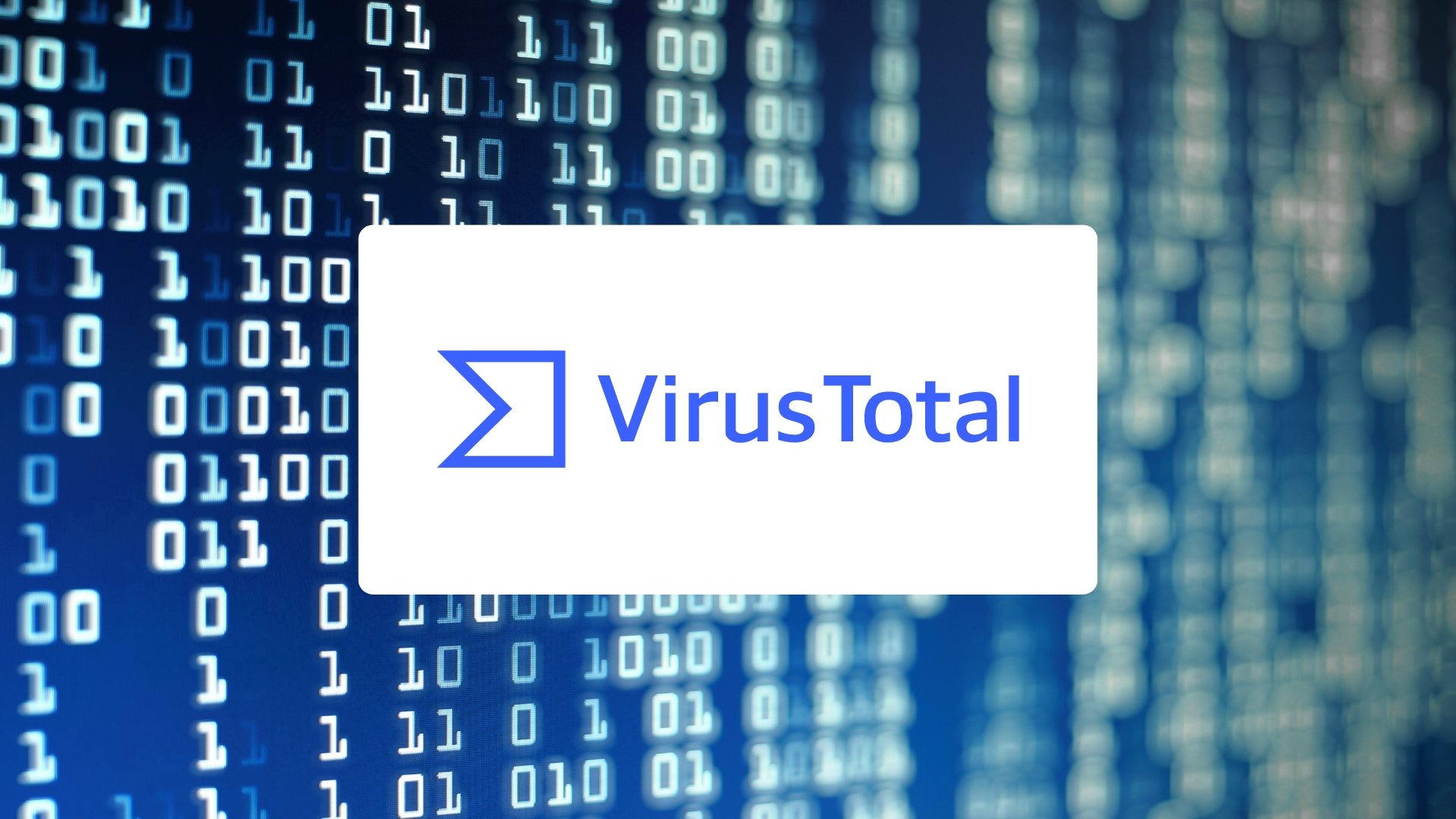 VirusTotal logo sobre fundo de código