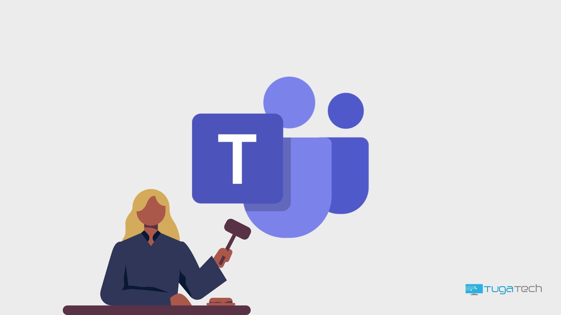 Microsoft Teams logo em tribunal