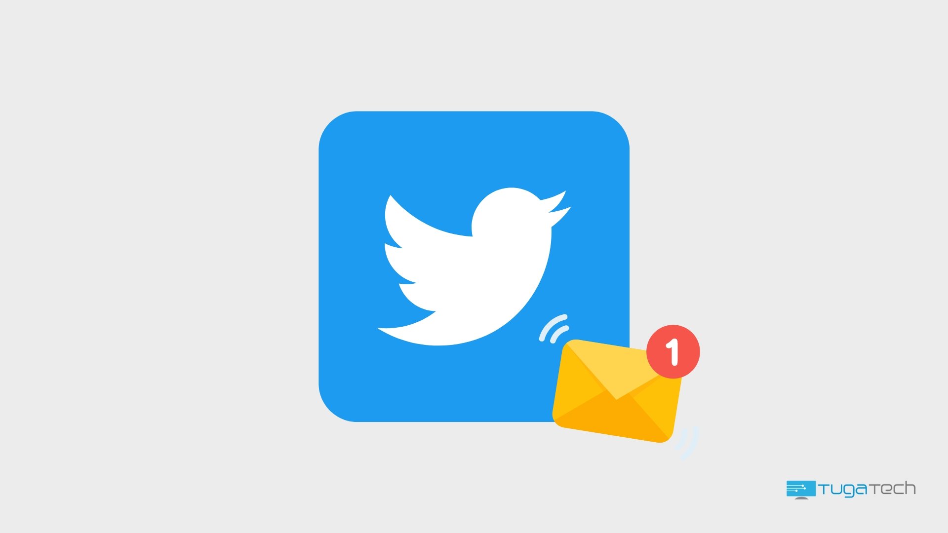 Logo do Twitter com um sinal de mensagens