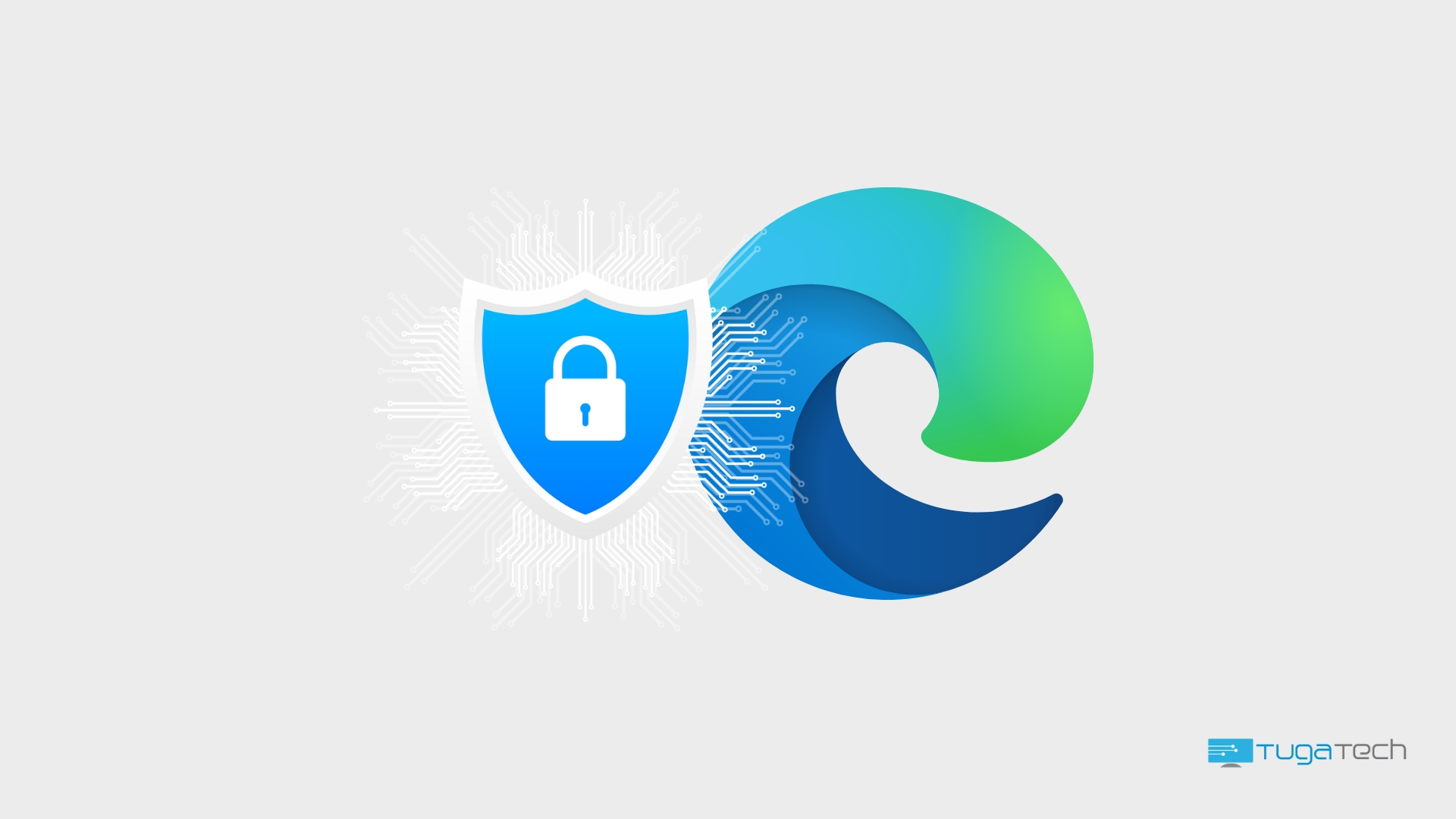 Microsoft Edge com sinal de defesa e cadeado